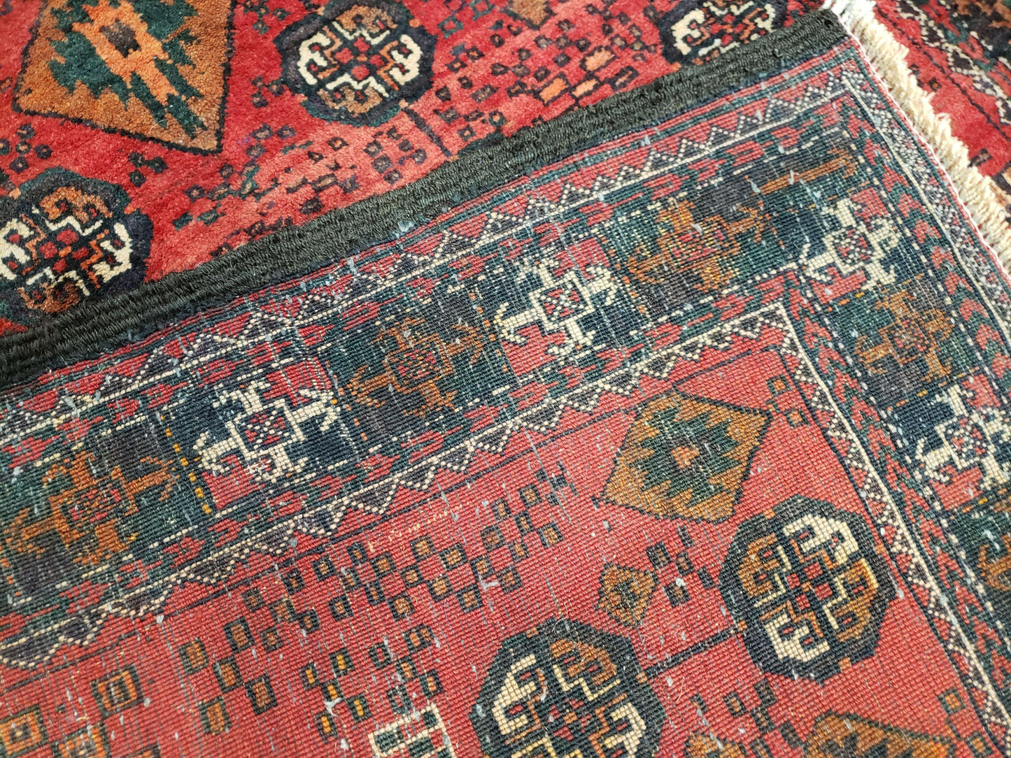 4 x 8 Handmade Baluch Afghan Turkoman Tribal Wool Rug Organic Dyes 8x4 Carpet - Nuvé