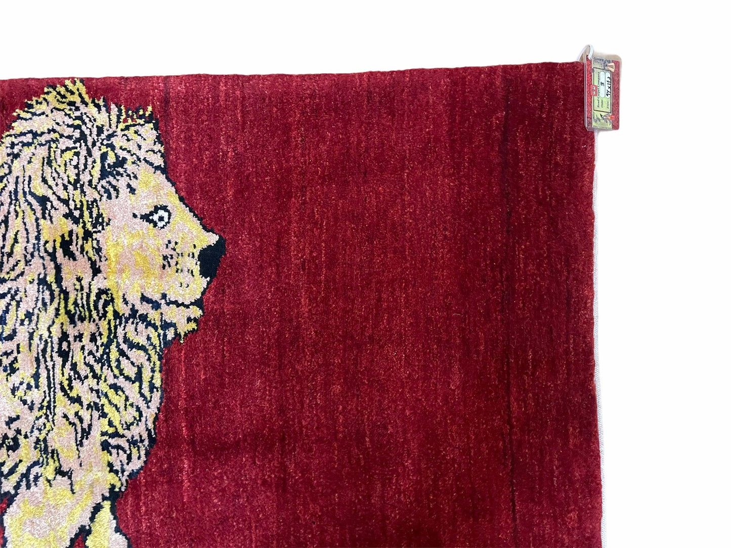 3 X 5 Handmade New Vintage Rug Quality Wool Lion Red Veggy Dyes Hand-Knotted - Nuvé