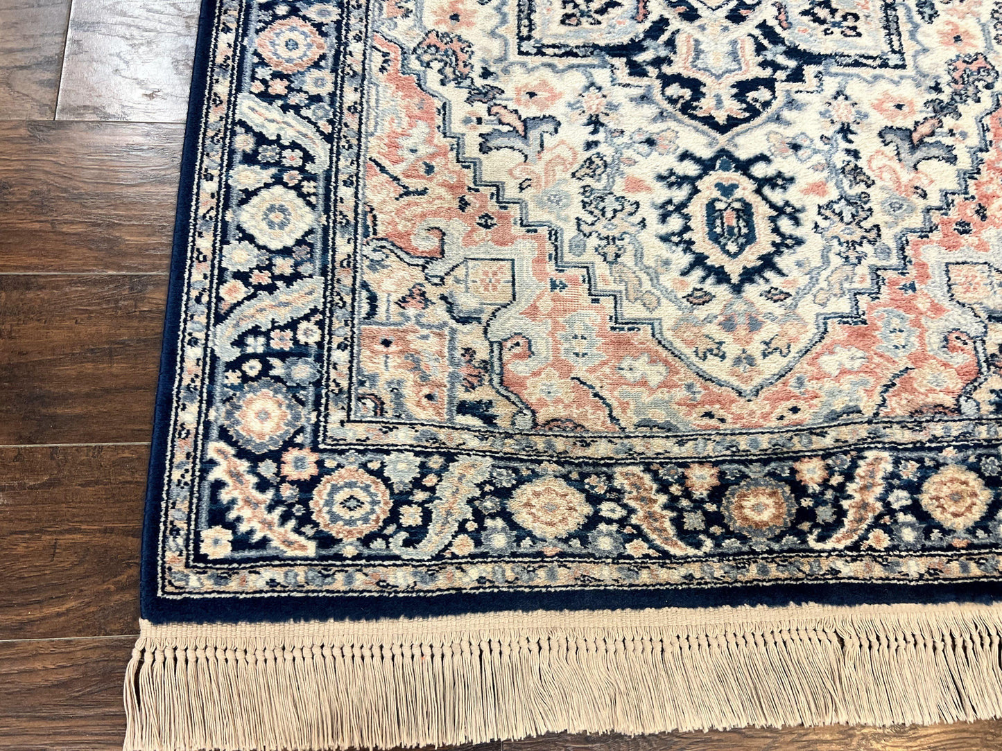Karastan Blue Heriz Rug #748, Vintage Wool Karastan Carpet 4.3 x 6, Discontinued Original 700 Series Karastan Area Rug - Nuvé