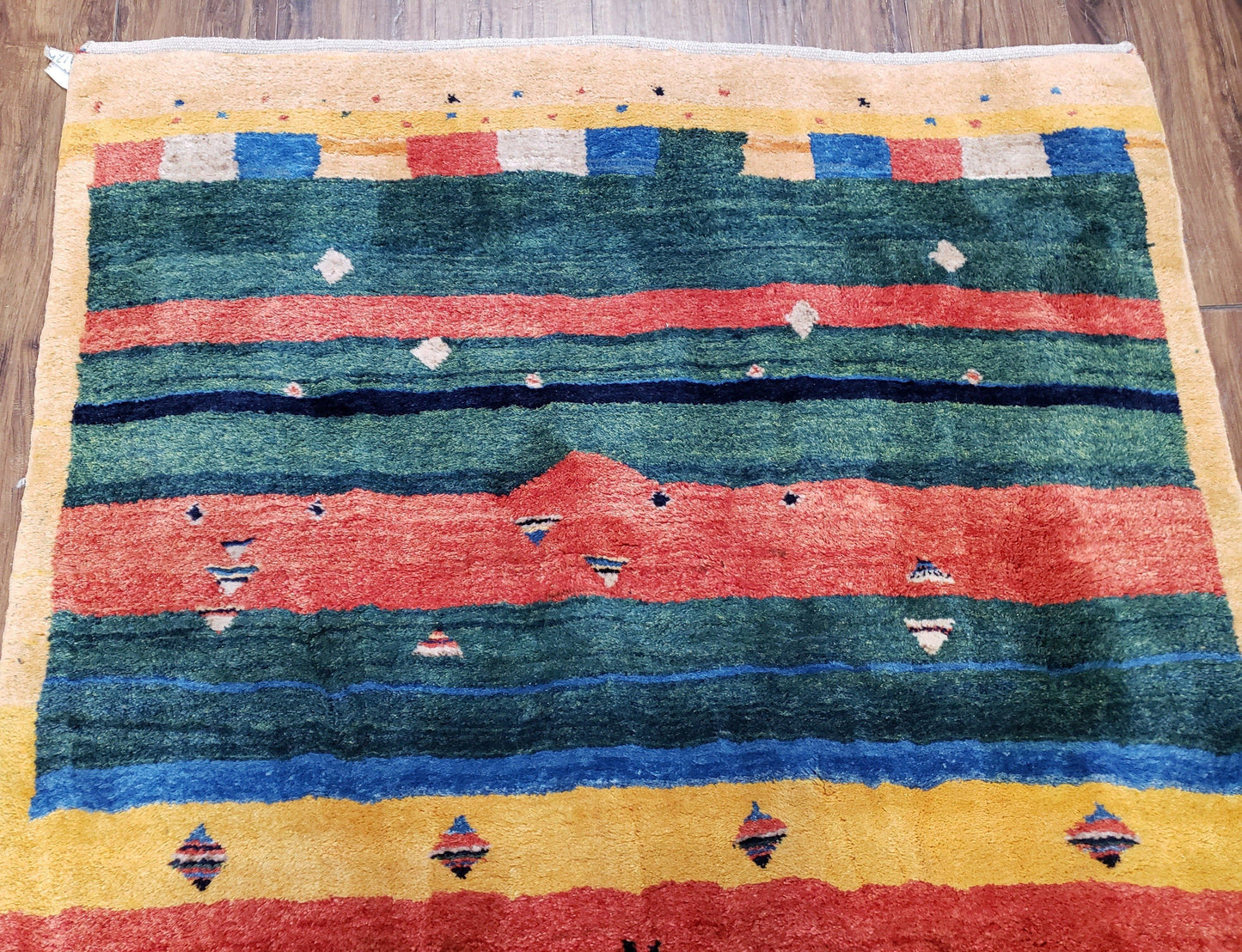 Colorful Persian Gabbeh Rug 4x6, Soft Pile, Colorful Rug, Handmade Hand Knotted Wool Carpet, Home Office Rug, Area Rug for Bedroom 4 x 6 ft - Nuvé