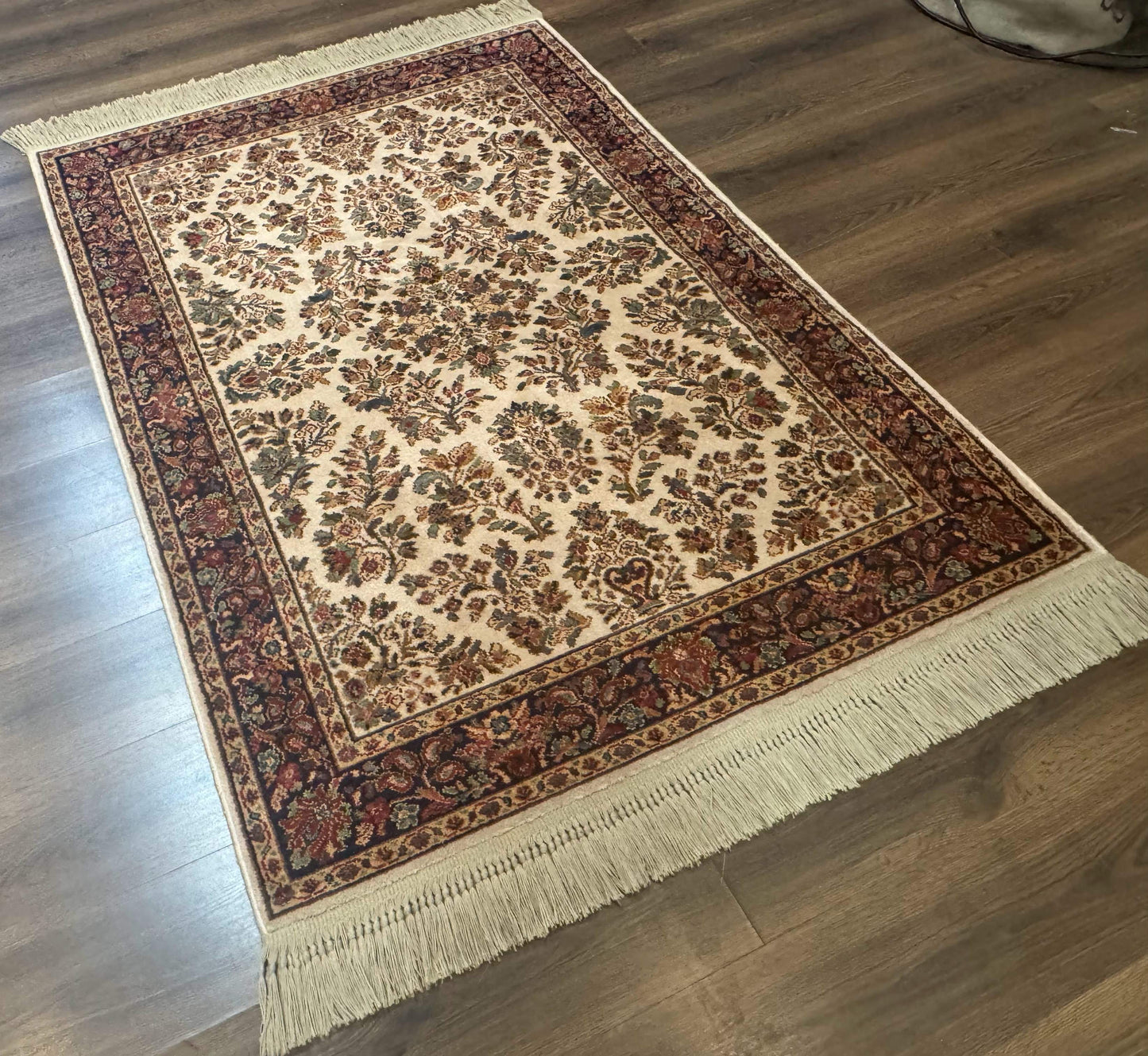 4x6 Karastan Rug Ivory Sarouk #760, Wool Vintage Original 700 Series - Nuvé
