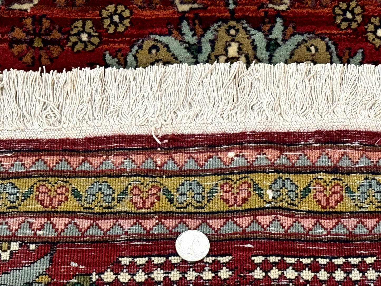 Persian Bijar Rug 2.6 x 4, Antique Carpet, Brick Red and Ivory - Nuvé