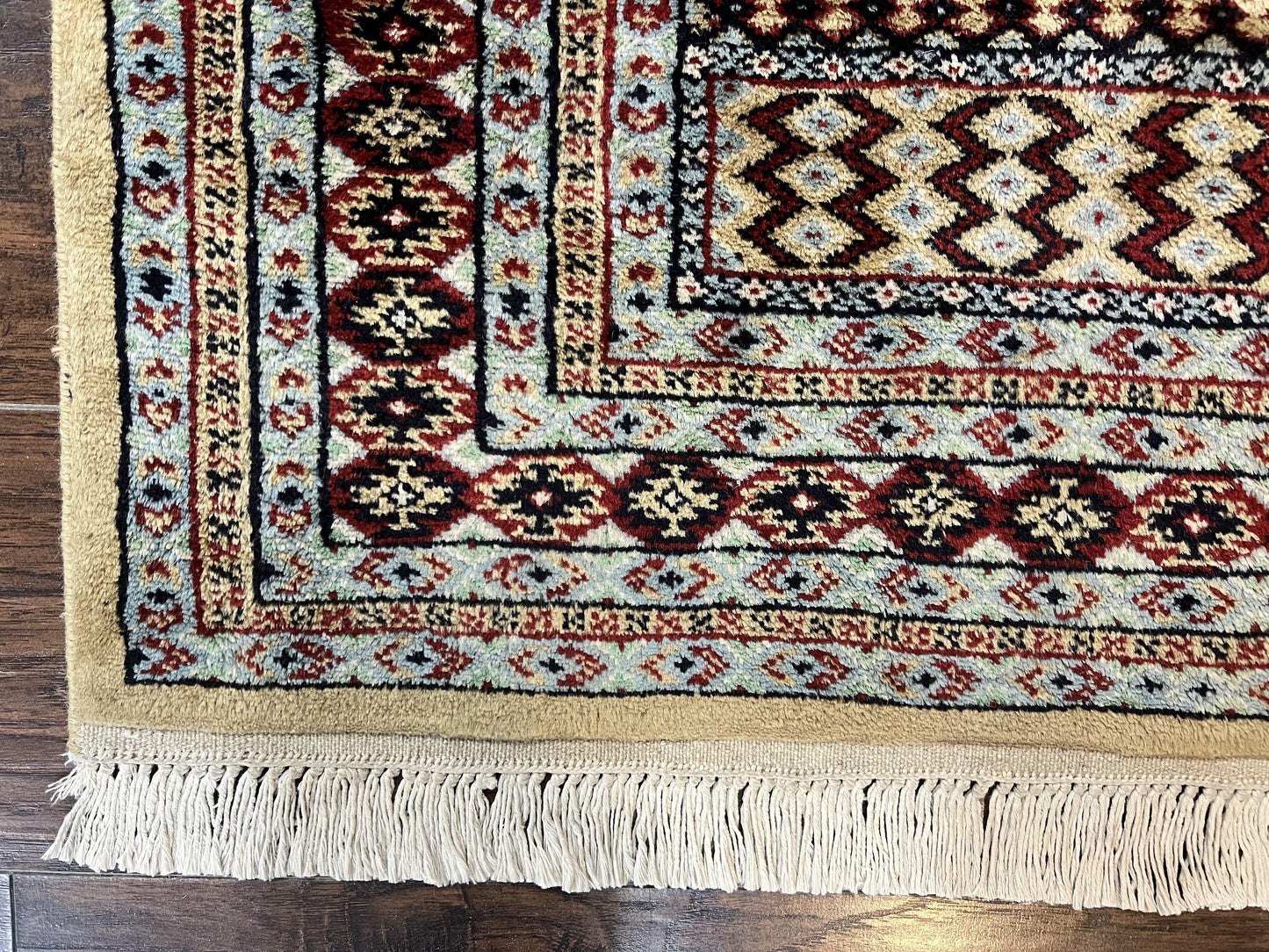 Bokhara Prayer Rug 3x5, Pakistani Turkoman Carpet, Tan, Handmade Vintage Wool Carpet - Nuvé