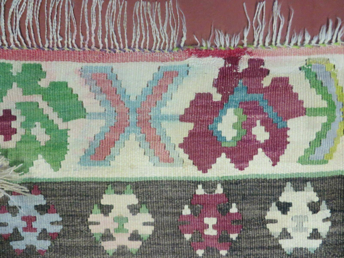 7' X 9' Vintage Turkish Kilim Handmade Flat Weave Wool Rug Veg Dye Nice - Nuvé