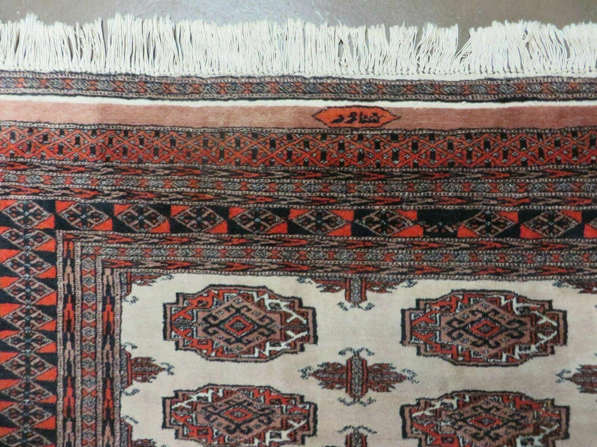 4' X 6' Vintage Handmade Bokhara Turkoman Pakistan Wool Rug Carpet Nice