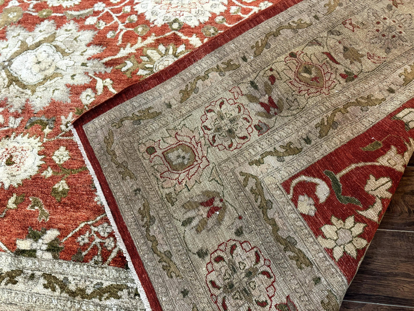 Pakistani Peshawar Rug 10x13, Burnt Orange, Large Handmade Wool Carpet - Nuvé