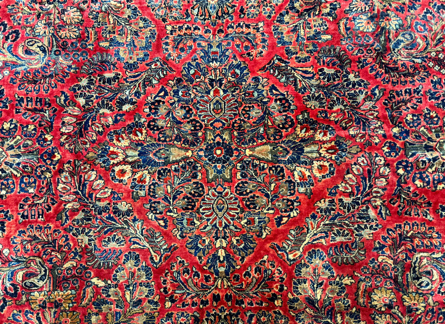 Palace Size Persian Sarouk Rug 10x16, Rare Size, Red, Large Antique Persian Carpet - Nuvé