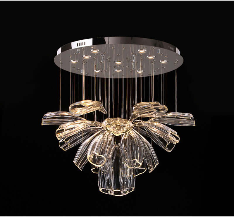 Glass Lotus Chandelier - Nuvé
