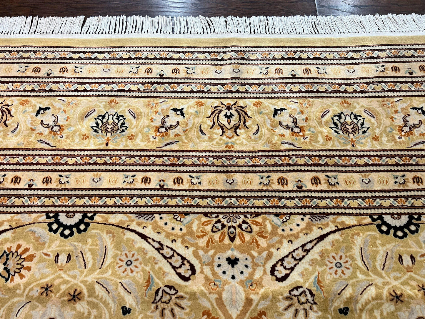 Pak Persian Rug 8x10, Wool Hand Knotted Vintage Carpet, Safavieh Rug, Gold Tan, 270 KPSI - Nuvé
