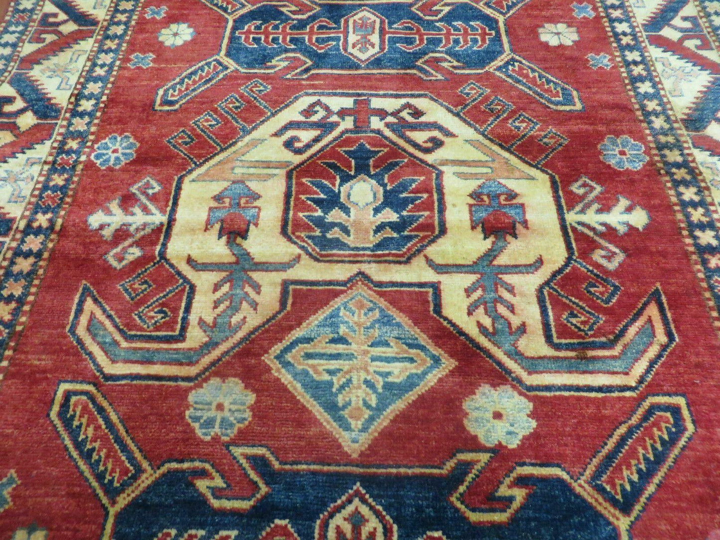 4' X 6' Vintage Handmade Turkish Kazak Pattern Wool Rug Carpet Nice - Nuvé