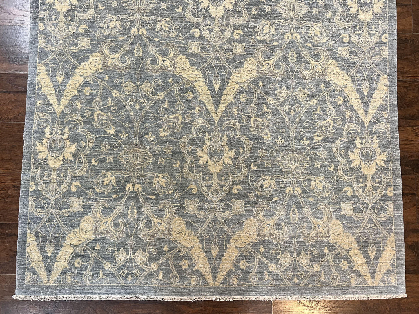 Contemporary Pakistani Rug 5 x 6.6, Handmade Floral Wool Rug, Spanish Pattern - Nuvé