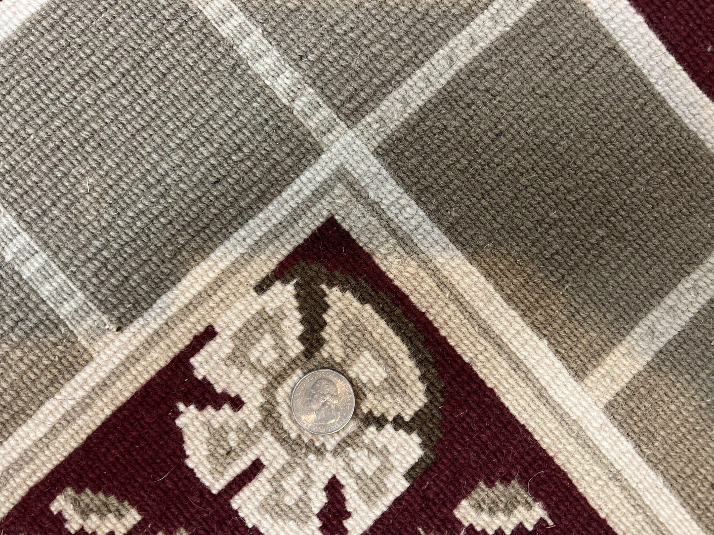 Indo Tibetan Rug 10x14, Nepali Carpet, Large Soft Wool Area Rug, Olive Tan Maroon, Contemporary Rug 10 x 14 ft Living Room Rug, Handmade Rug - Nuvé