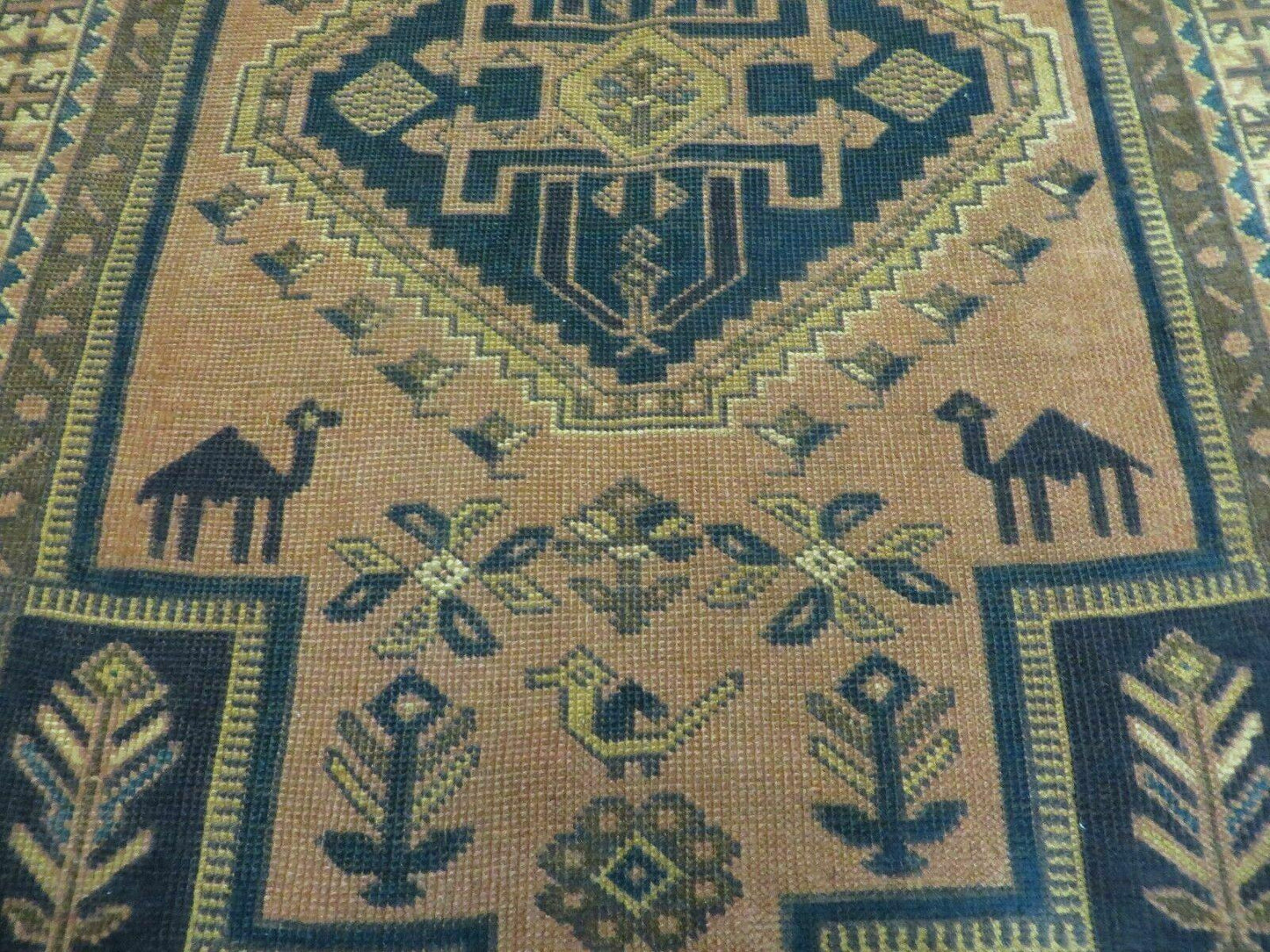 4' X 6' Antique Handmade Turkish Anatolian Wool Rug Camel Vegetable Dyes - Nuvé