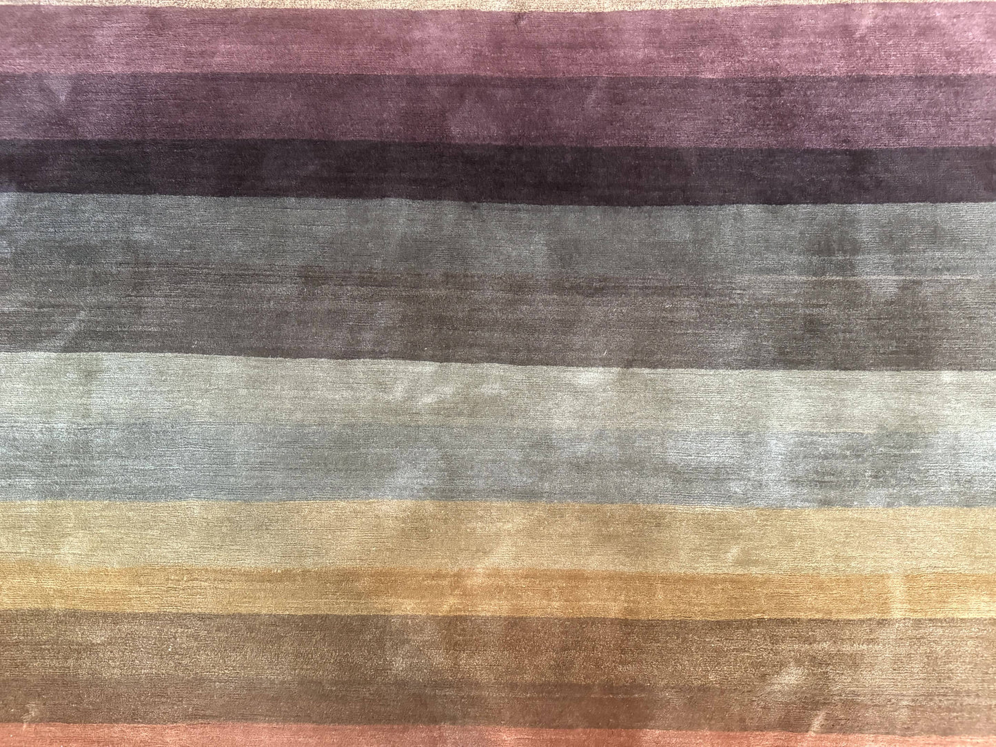 Modern Persian Gabbeh Rug 8x10, Multicolor Stripes, Soft Thick Wool Pile - Nuvé