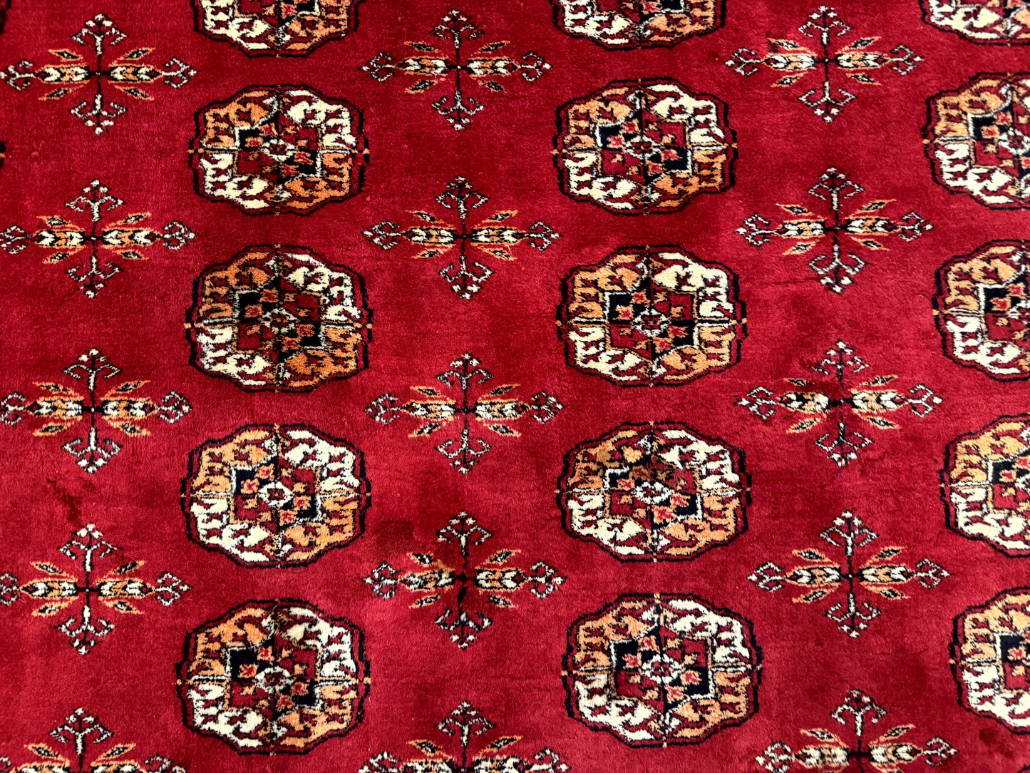 Red Turkoman Bokhara Rug 8x11, Pakistani Turkmen Carpet, Vintage Traditional Area Rug - Nuvé