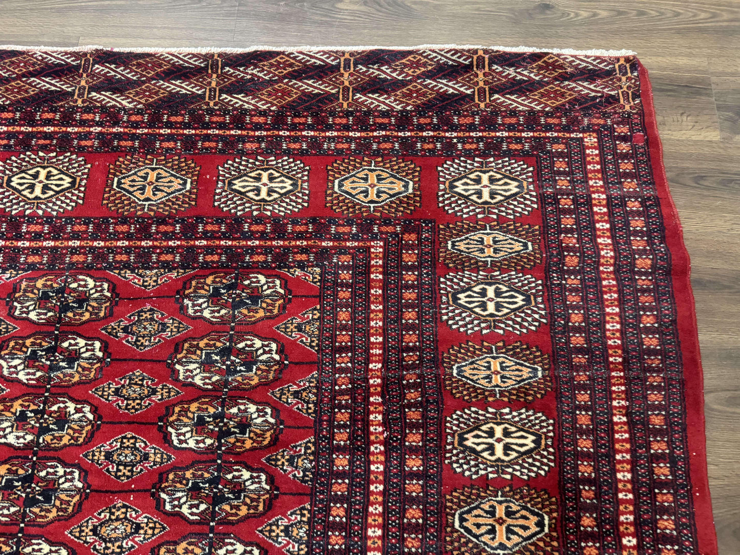 Bokhara Rug 9x12, Red Turkoman Rug, Pakistani Rug, Tribal Carpet, Wool Rug, Red Rug - Nuvé
