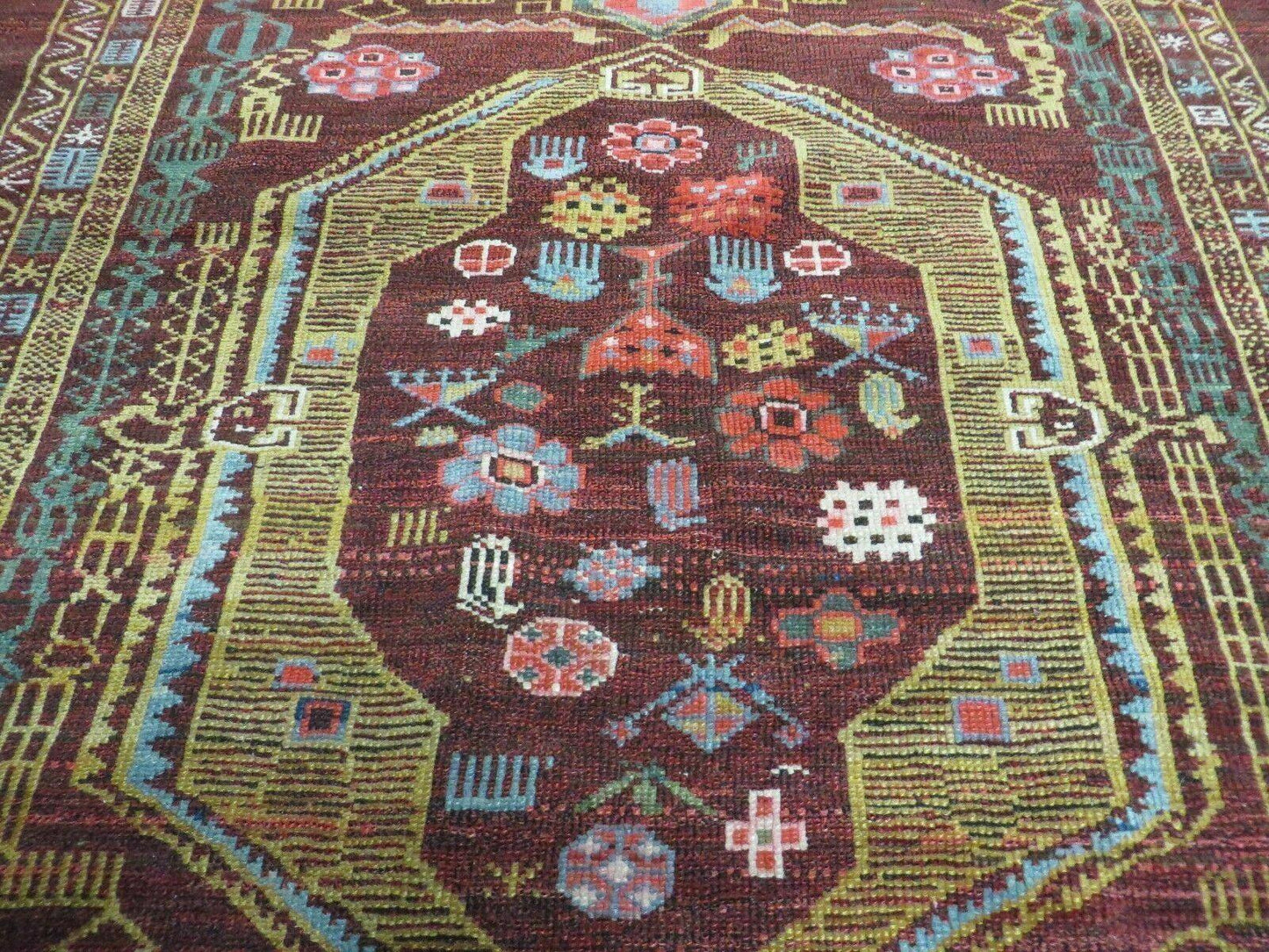 4' X 6' Antique Handmade Caucasian Shirvan Russian Armenian Wool Rug Colorful - Nuvé