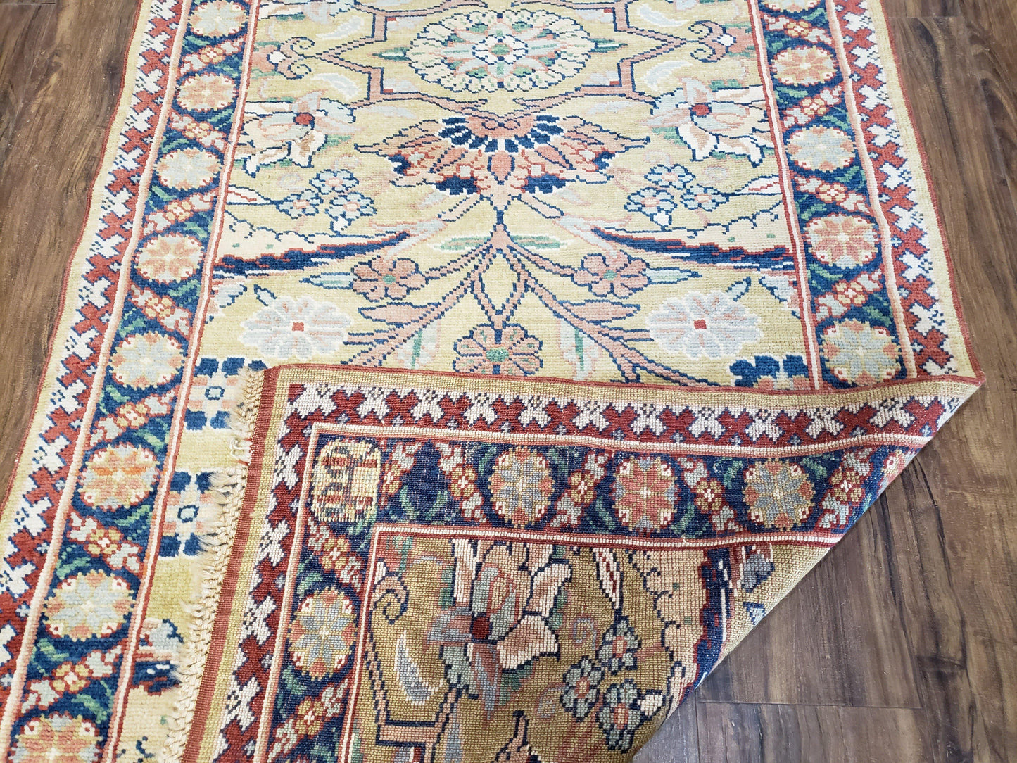 Hallway Runner Rug, Kitchen Runner, Sultanabad Hand Knotted Rug, Farmhouse Rug, 1950s Rug, Mahal Rug, Turkish Rug, Long Runner, Yellow - Nuvé