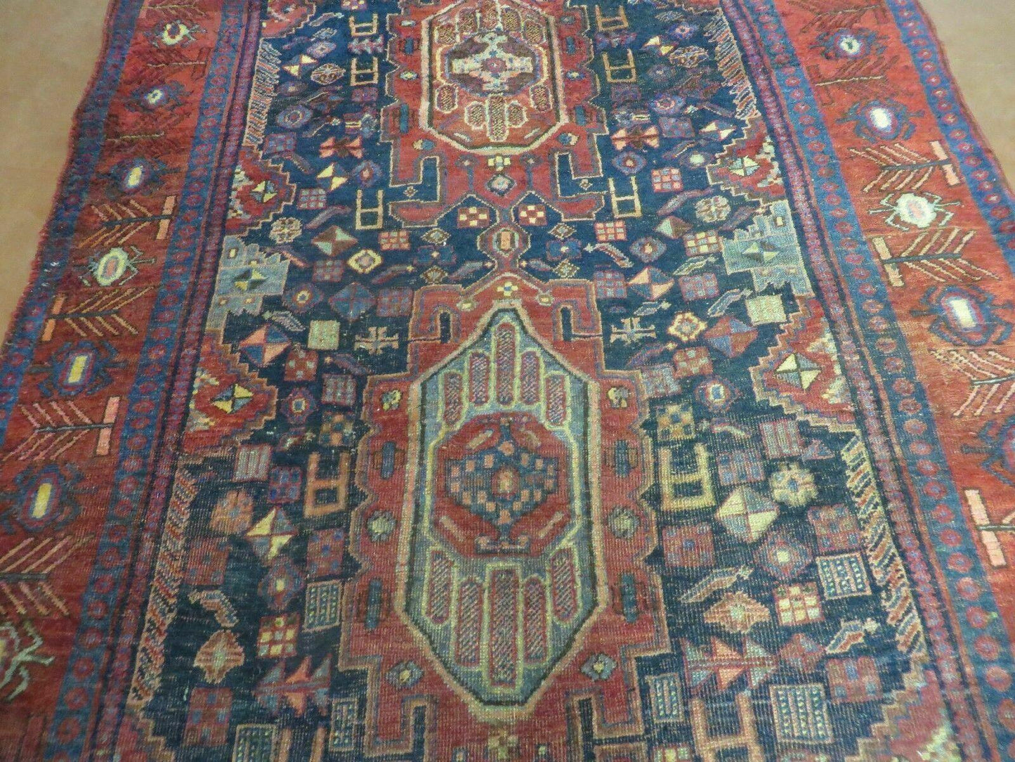 4' X 10' Antique Handmade Turkish Floral Tribal Oriental Wool Rug #627 - Nuvé
