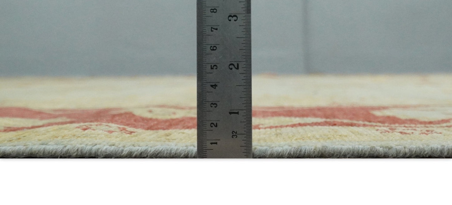 8x10 Fine Hand Knotted Beige and Rust Traditional Vintage Persian Antique Wool Rug | AGR36 - Nuvé