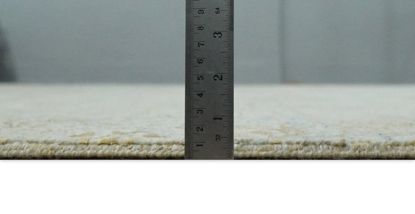 8x10 Fine Hand Knotted Beige and Gold Traditional Vintage Persian Style Antique Silk Rug | AGR21 - Nuvé