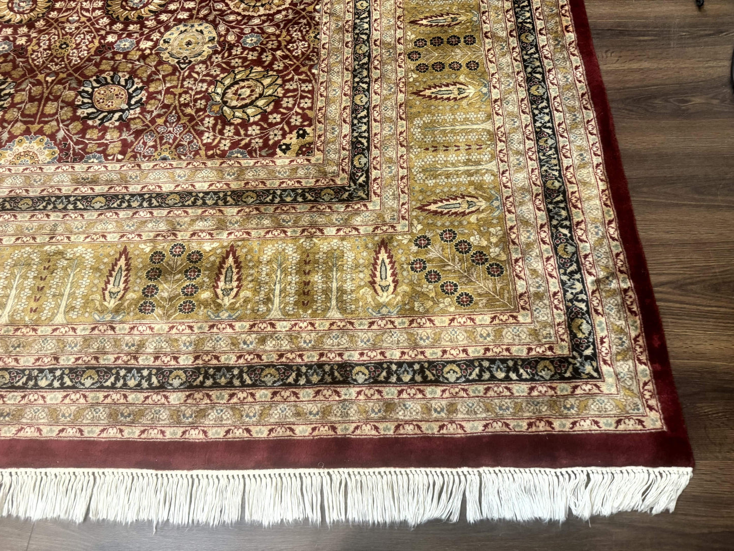 Palace Size Pak Persian Rug 12x15, Brick Red, Allover Pattern, Handmade Oversized Wool Oriental Carpet, Large Area Rug, Fine 225 KPSI - Nuvé