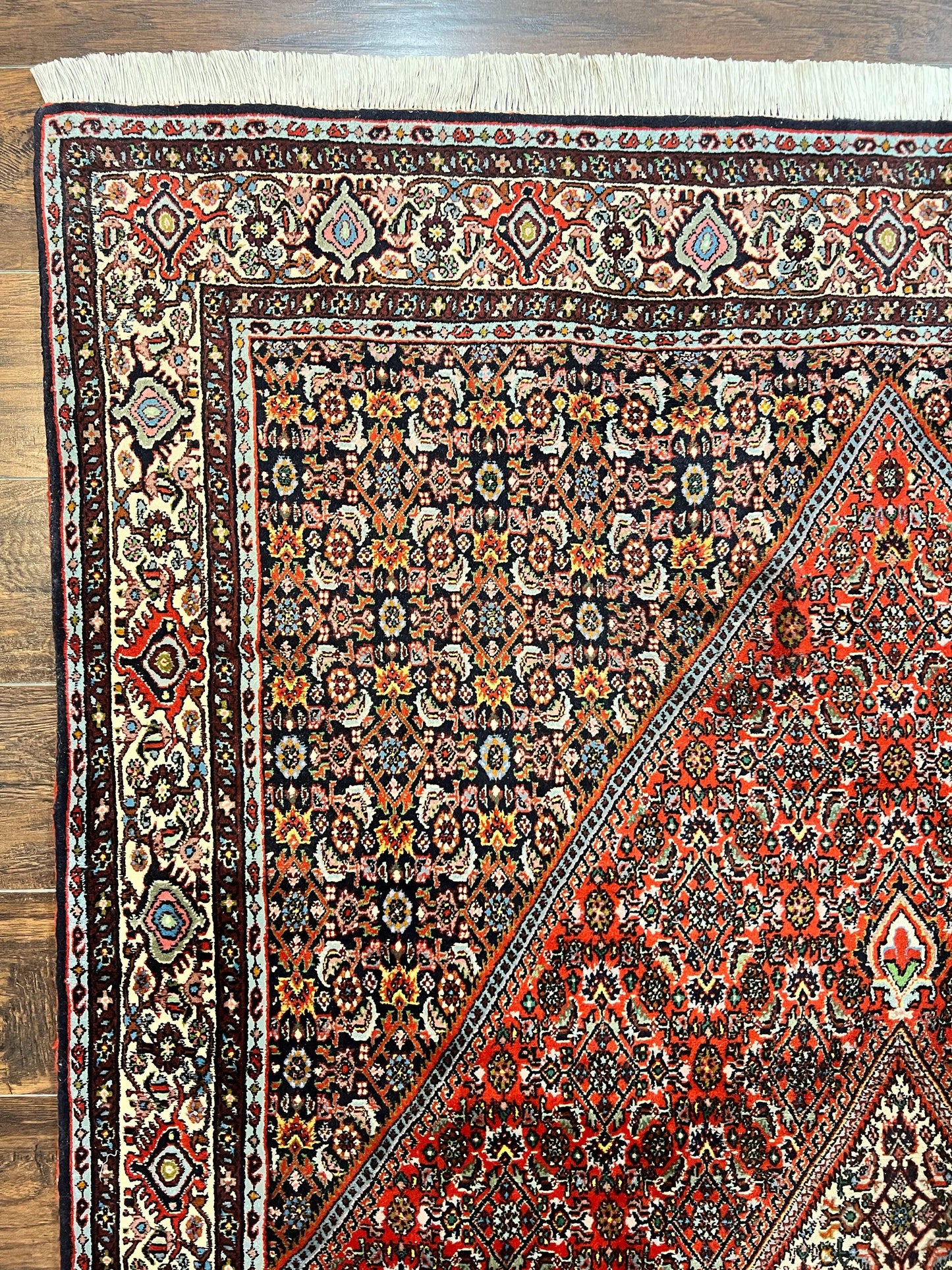 Persian Bidjar Rug 5x10, Wool Hand Knotted Vintage Carpet, Highly Detailed, Mahi Herati Pattern, 5 x 10 Oriental Rug - Nuvé