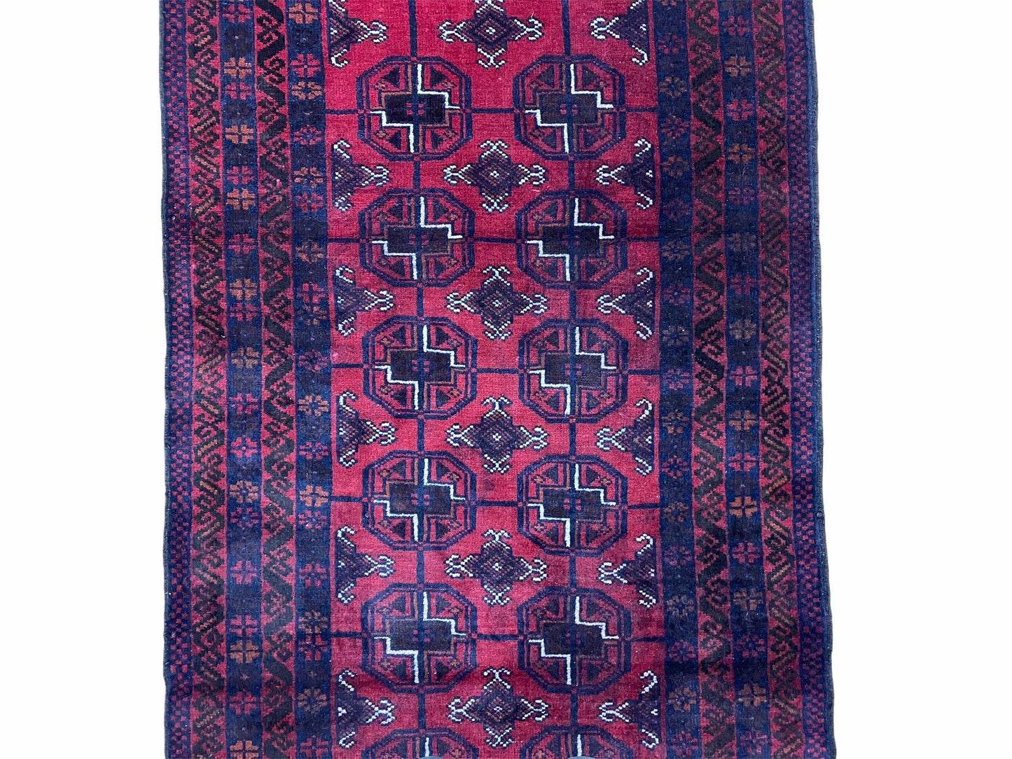 3 X 5 Vintage Handmade Tribal Wool Rug Balouchi Rug Afghan Rug Red Beige Nice - Nuvé