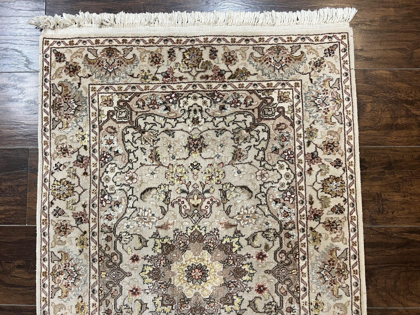 Sino Persian Rug 2.5 x 4, Hand Knotted Oriental Carpet, Small Persian Rug, Floral Medallion, Wool, Vintage - Nuvé