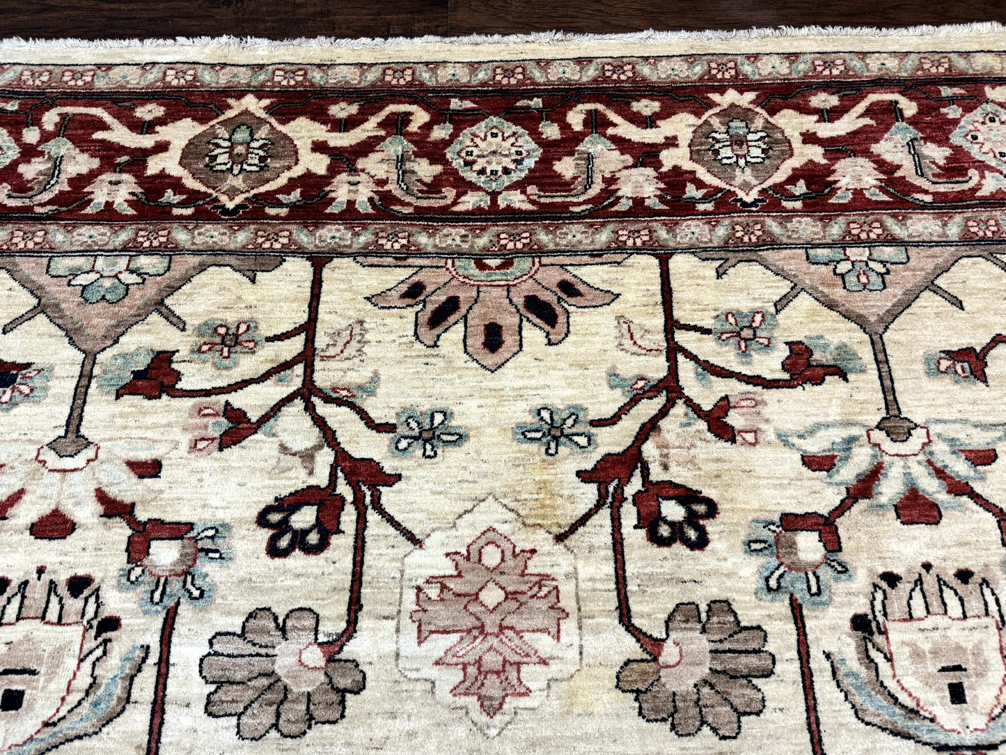 Peshawar Rug 10x14, Beige and Rust Red, Large Pak Persian Rug, Pakistani Rug - Nuvé