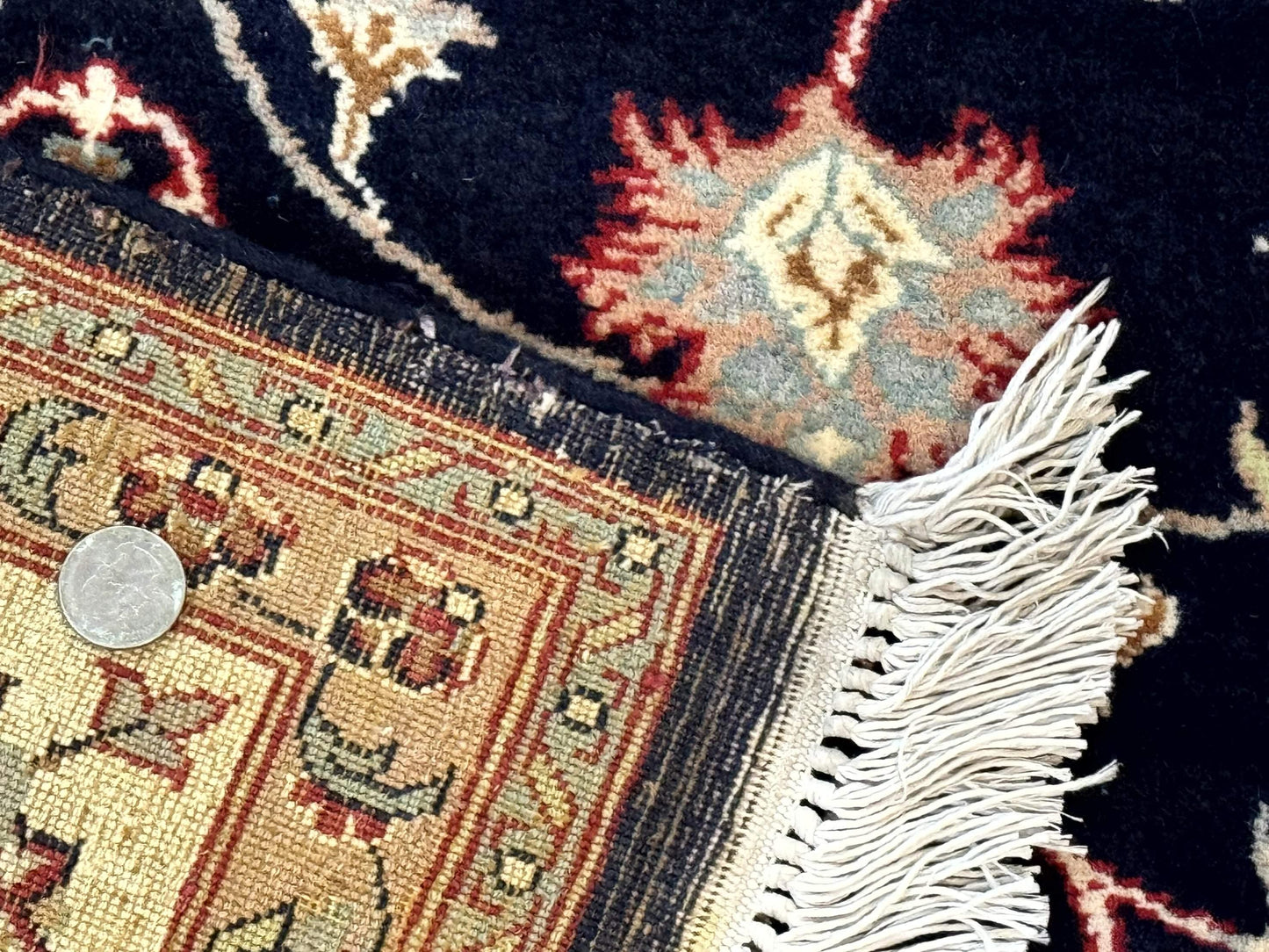 Navy Blue Pak Persian Rug 6x10, Floral Medallion, Traditional Persian Area Rug, Fine 240 KPSI - Nuvé
