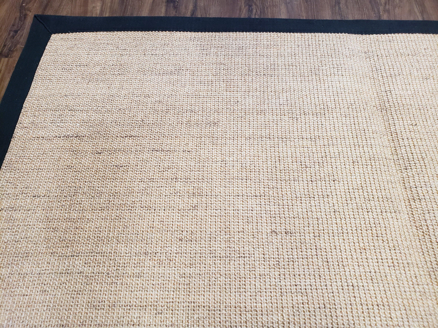 Jute Rug 8x10, Natural Jute Fiber Area Rug, Natural Sisal Area Rug with Black Border, 8x10 Carpet, Solid Jute Rug 8 x 10, Farmhouse Rug - Nuvé