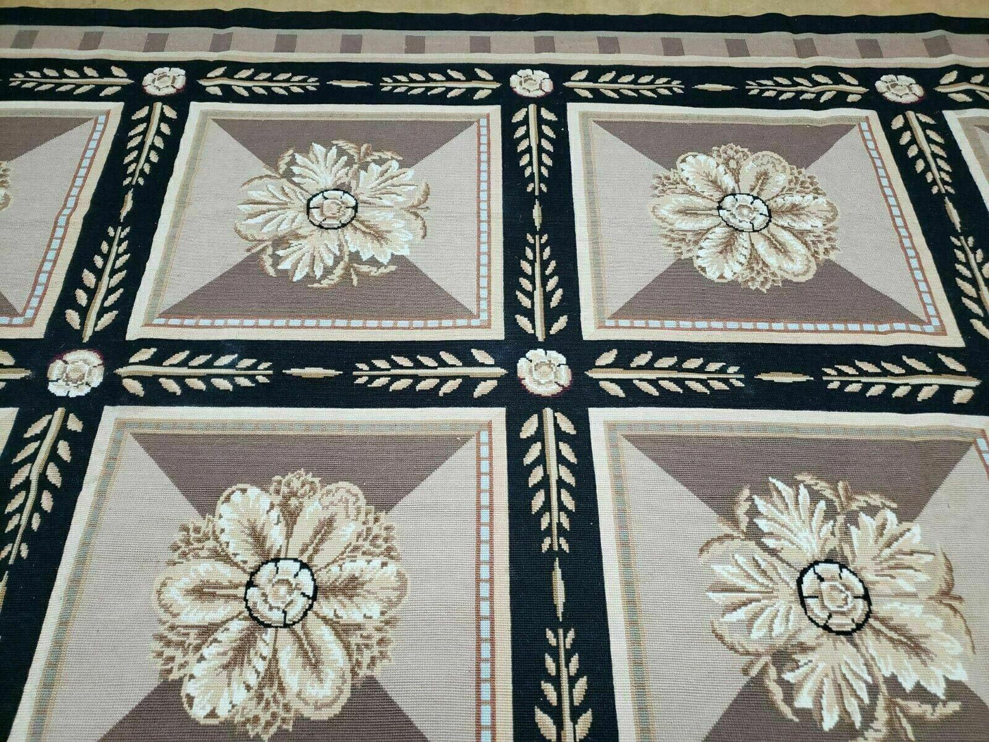 9' X 12' Handmade English Aubusson Savonnerie Design Needlepoint Wool Rug Nice - Nuvé