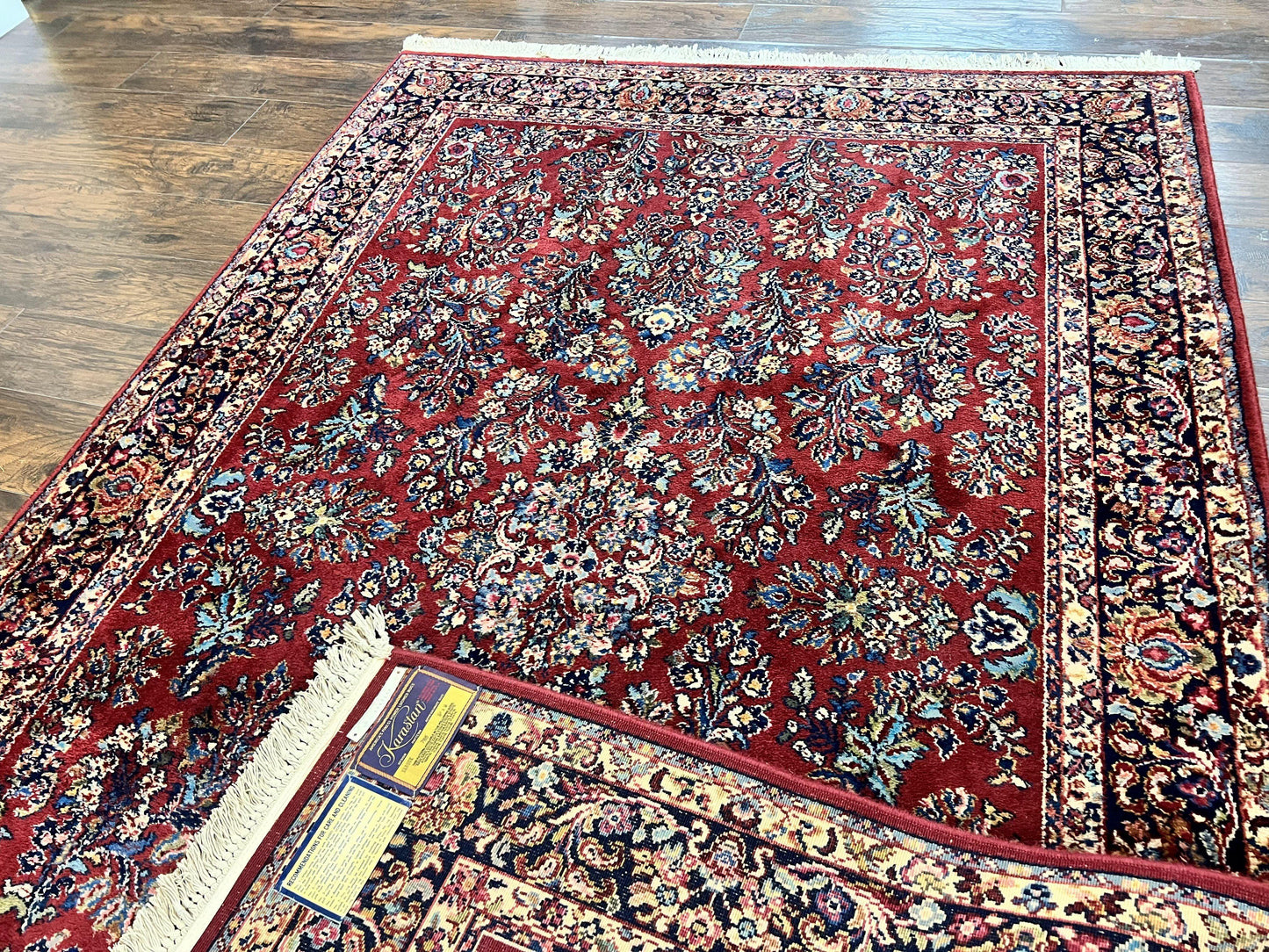 Karastan Rug 5.9 x 9 Red Sarouk #785, Wool Karastan Carpet, Original 700 Series, Vintage Karastan Oriental Rug Discontinued - Nuvé