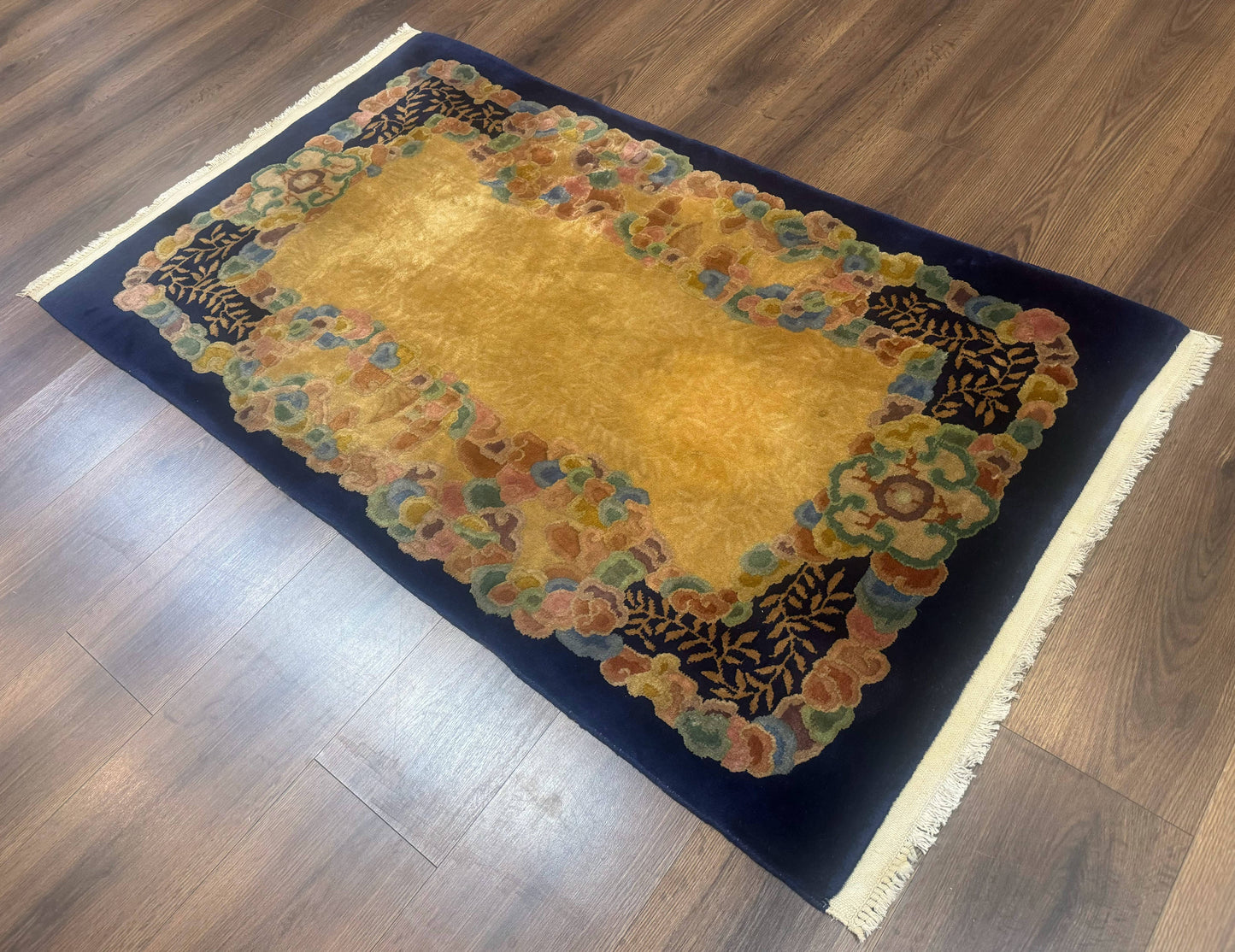 Chinese Wool Rug 3x5, Vintage Carpet, Handmade - Nuvé