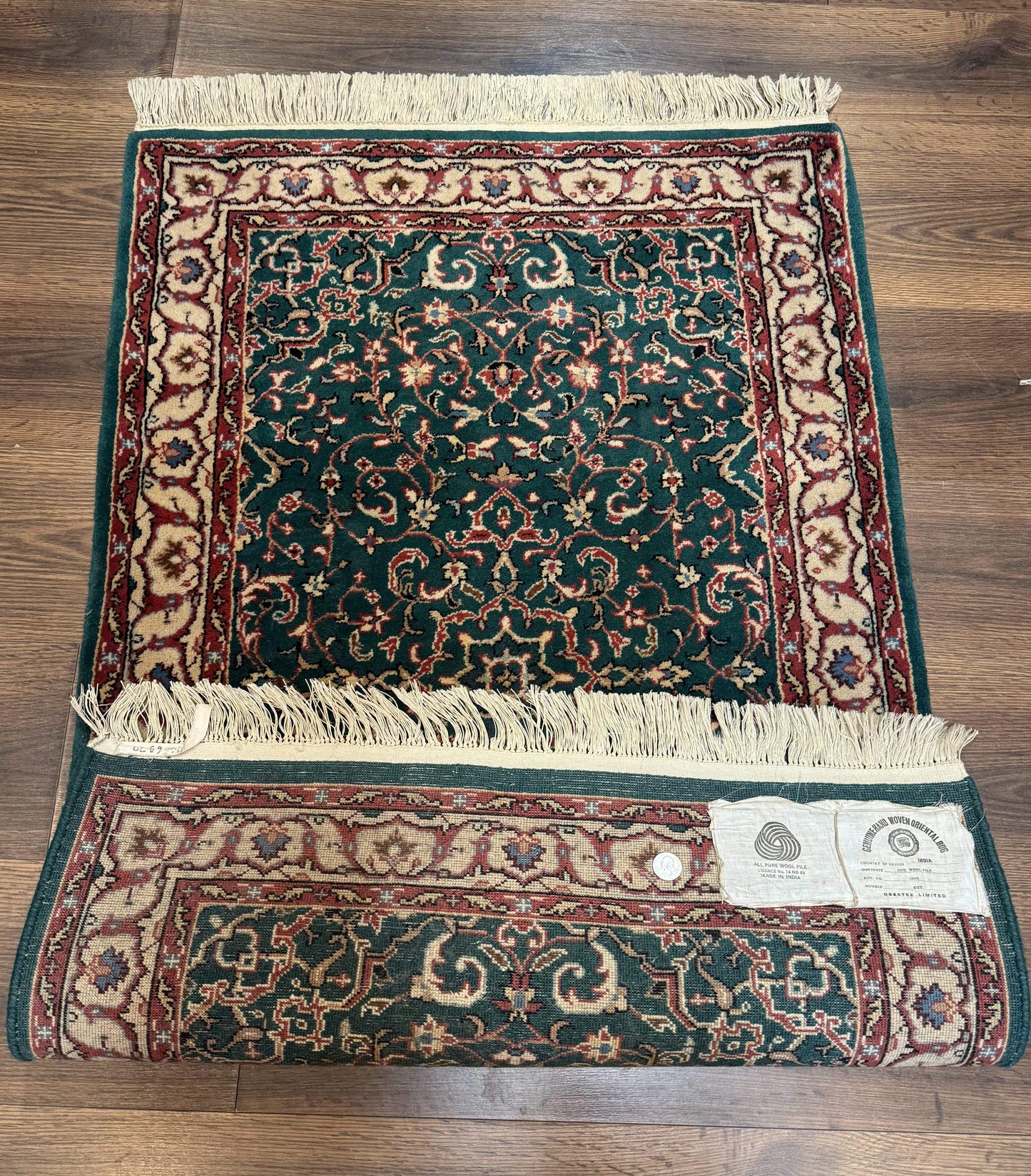Dark Green Indo Persian Rug 2.5 x 4, Hand Knotted Wool Small Oriental Carpet - Nuvé