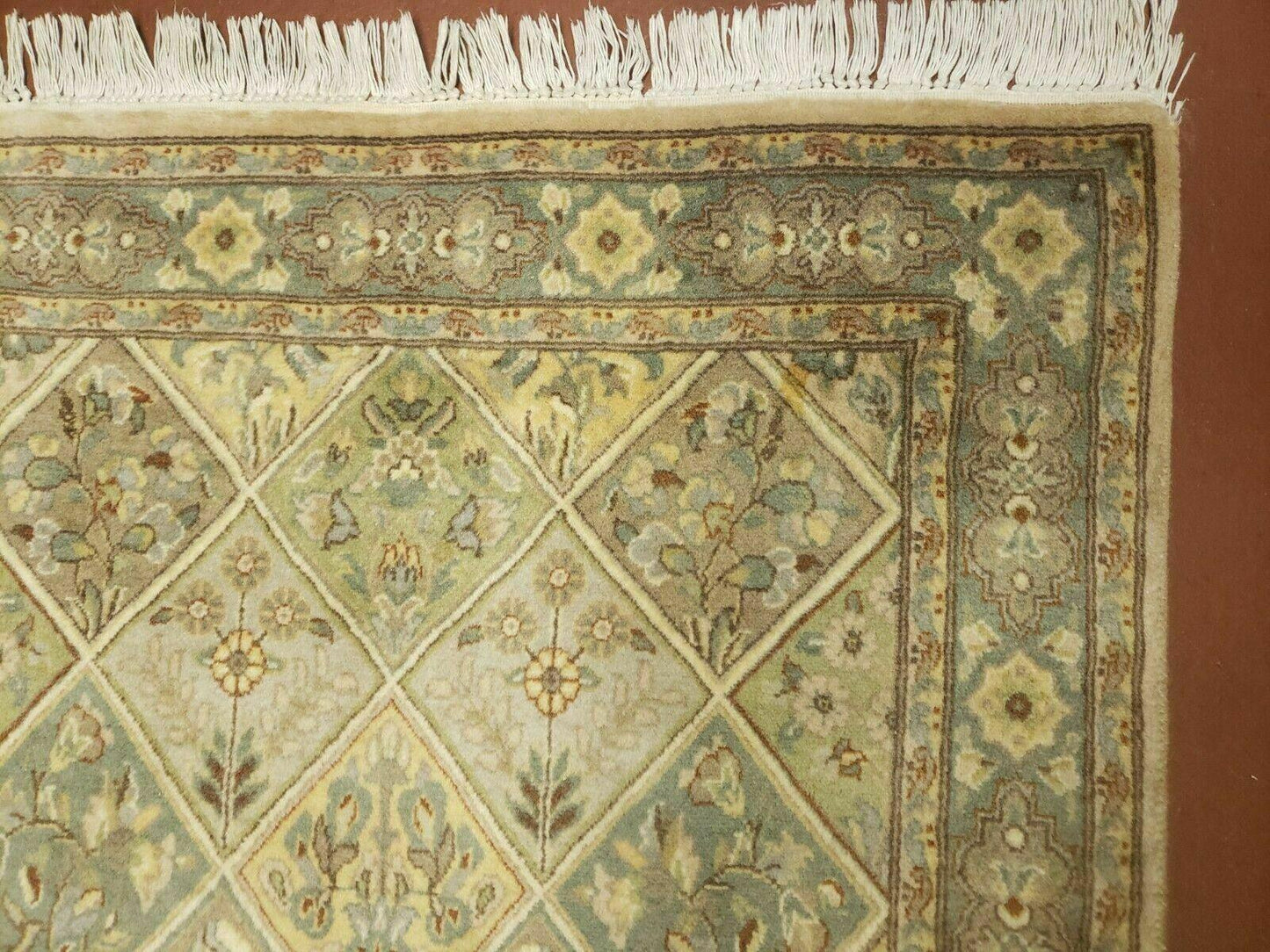 2' 7" X 9' Vintage Handmade India Floral Oriental Wool Runner Rug Hand Knotted - Nuvé
