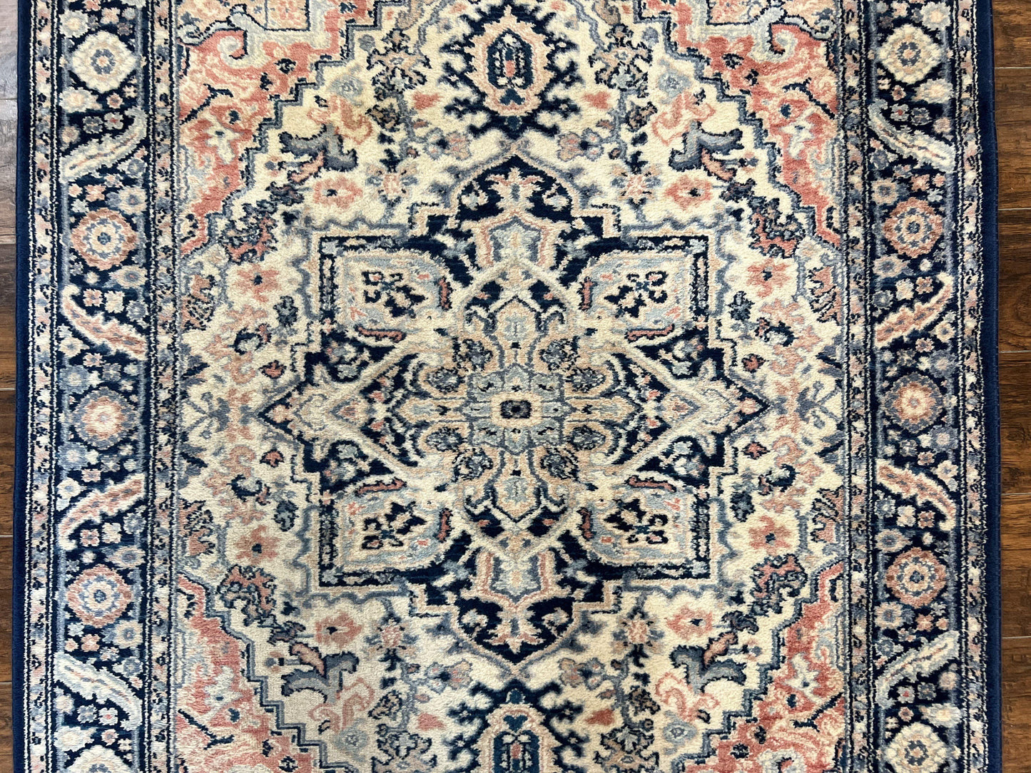 Karastan Blue Heriz Rug #748, Vintage Wool Karastan Carpet 4.3 x 6, Discontinued Original 700 Series Karastan Area Rug - Nuvé