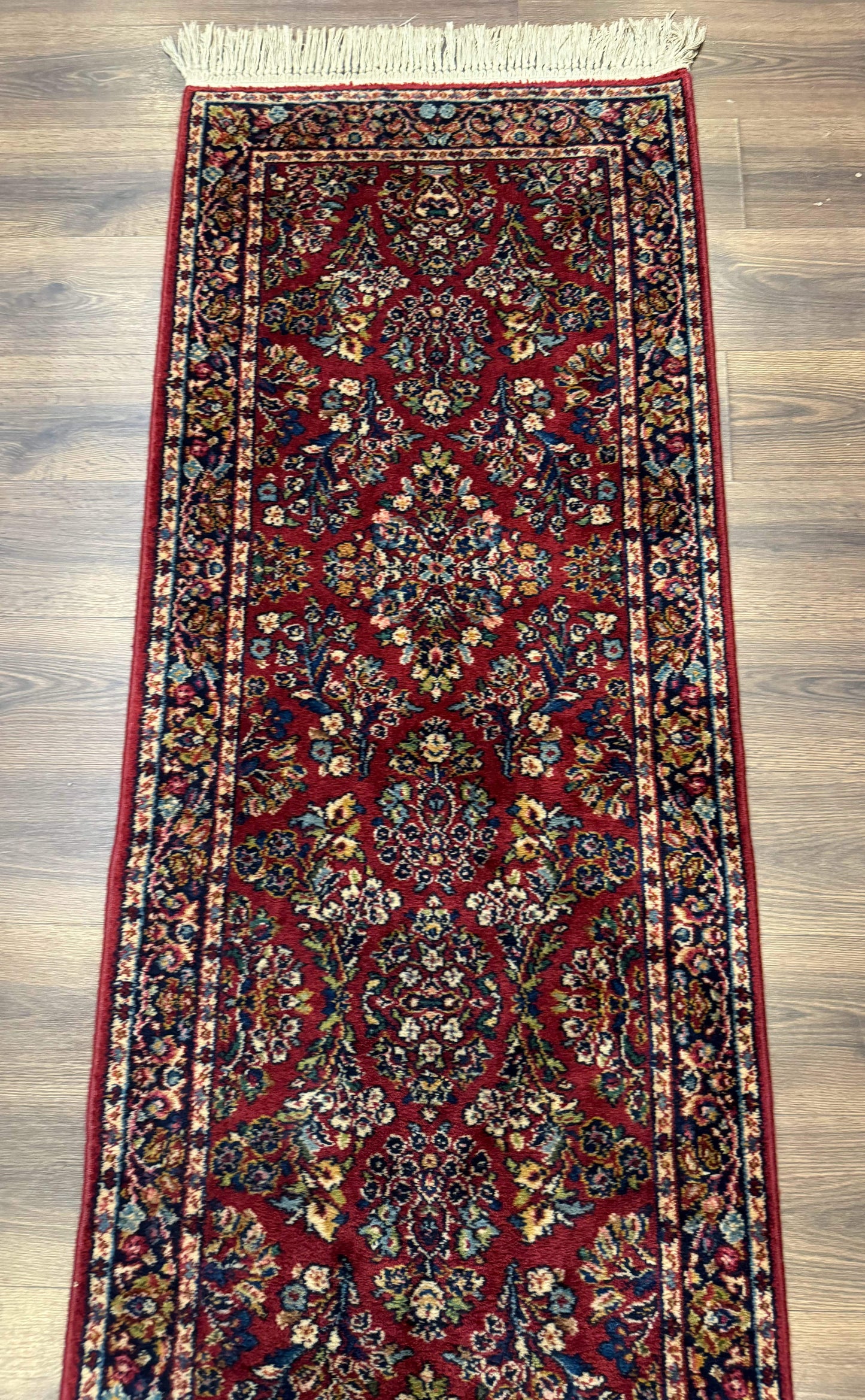 Karastan Runner Rug 2.6 x 8.6, Red Sarouk #785, Original 700 Series, Wool, Rare - Nuvé
