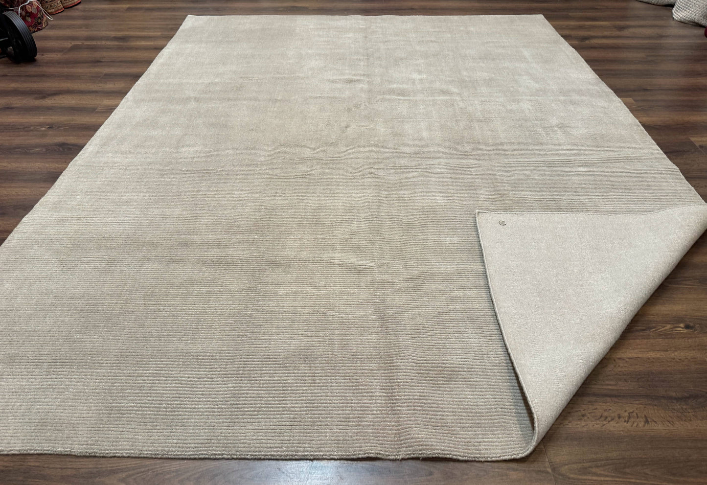 Tibetan Rug 8x10 Taupe Handmade Wool Modern Contemporary Carpet - Nuvé