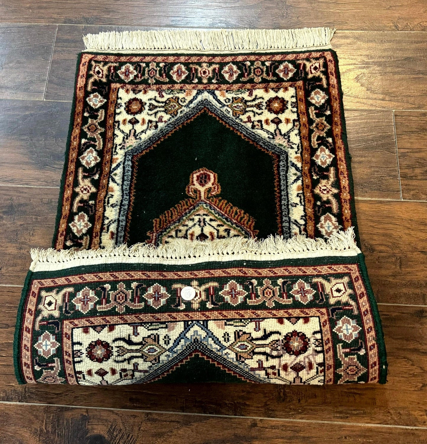 Small Indo Persian Dark Green Rug 2x3, Geometric Semi Open Field - Nuvé