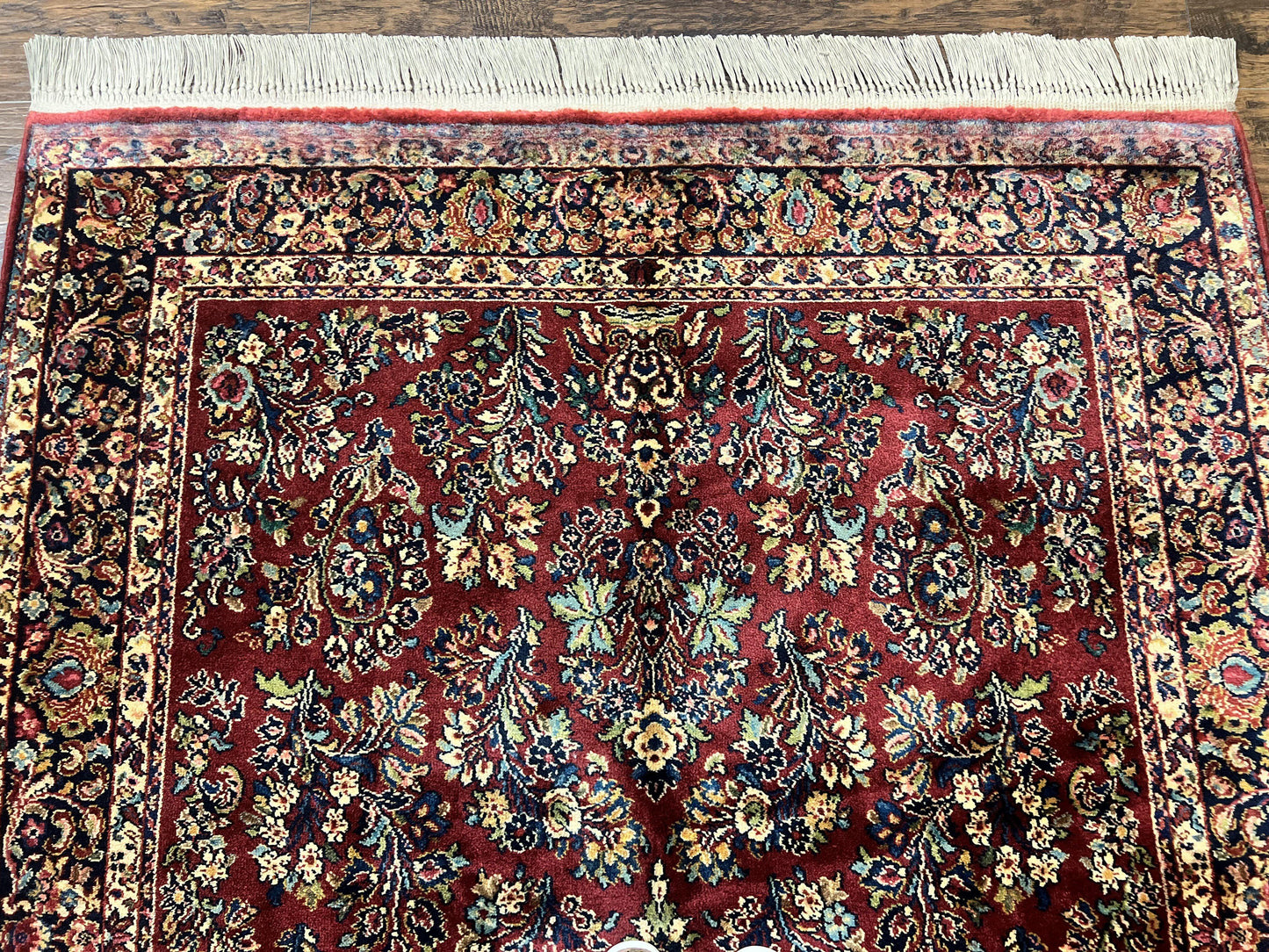 Karastan Rug 5.9 x 9 Red Sarouk #785, Wool Karastan Carpet, Original 700 Series, Vintage Karastan Oriental Rug Discontinued - Nuvé