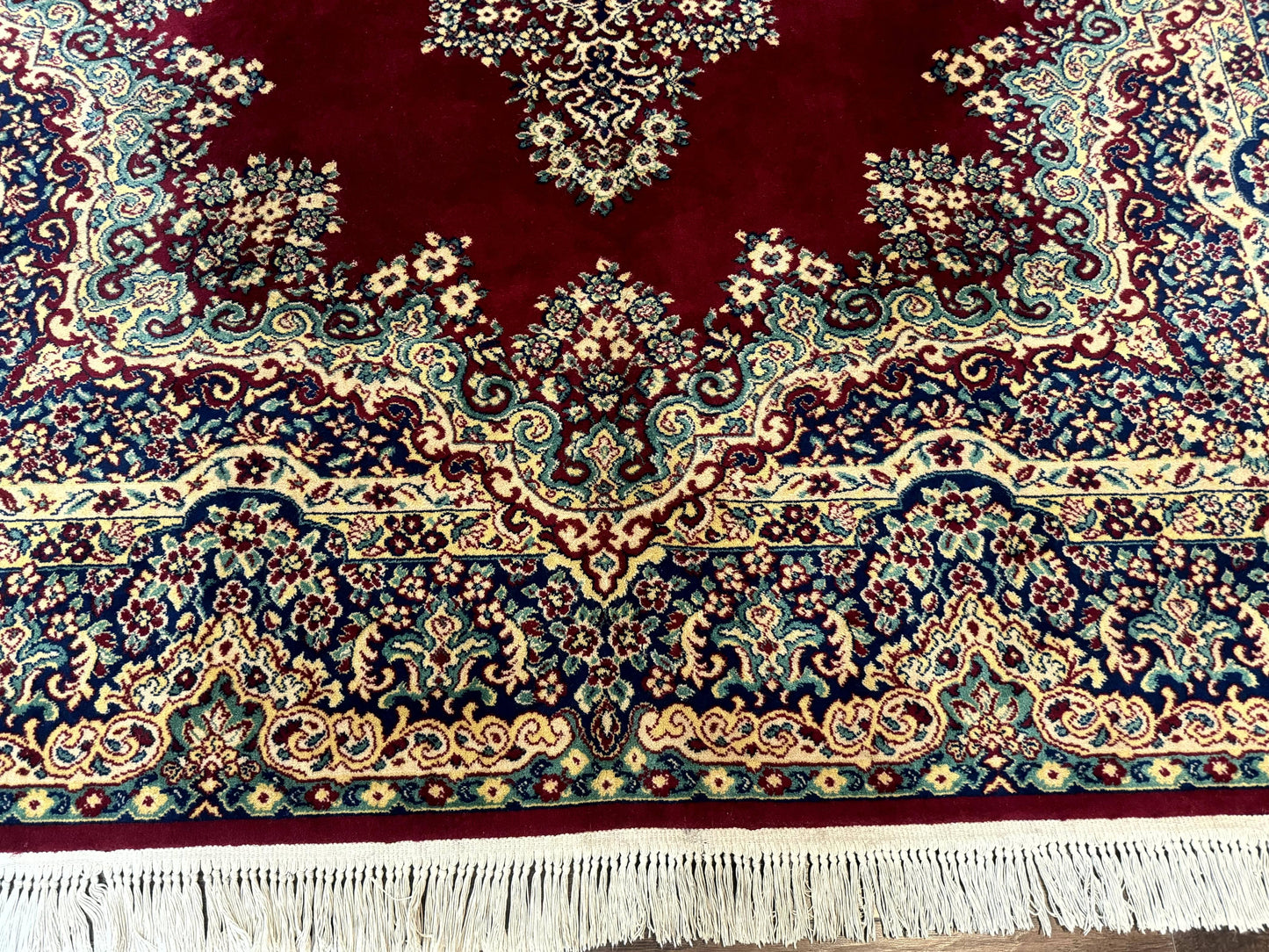 Power Loomed Persian Oriental Rug 9x12, Vintage Wool Pile, Kirman Design - Nuvé