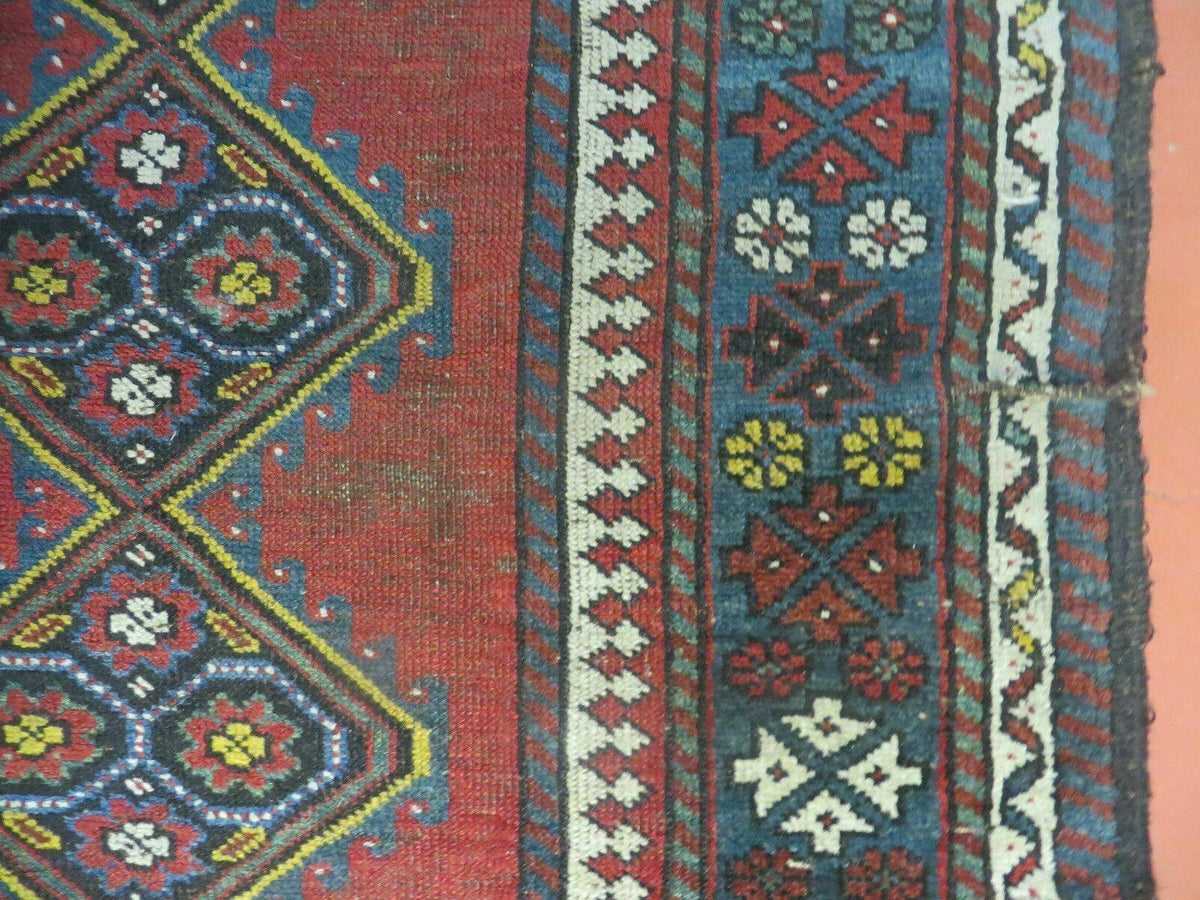 3' X 6' Antique 1920s Handmade Caucasian Karabagh Ganjeh Talesh Wool Rug Nice