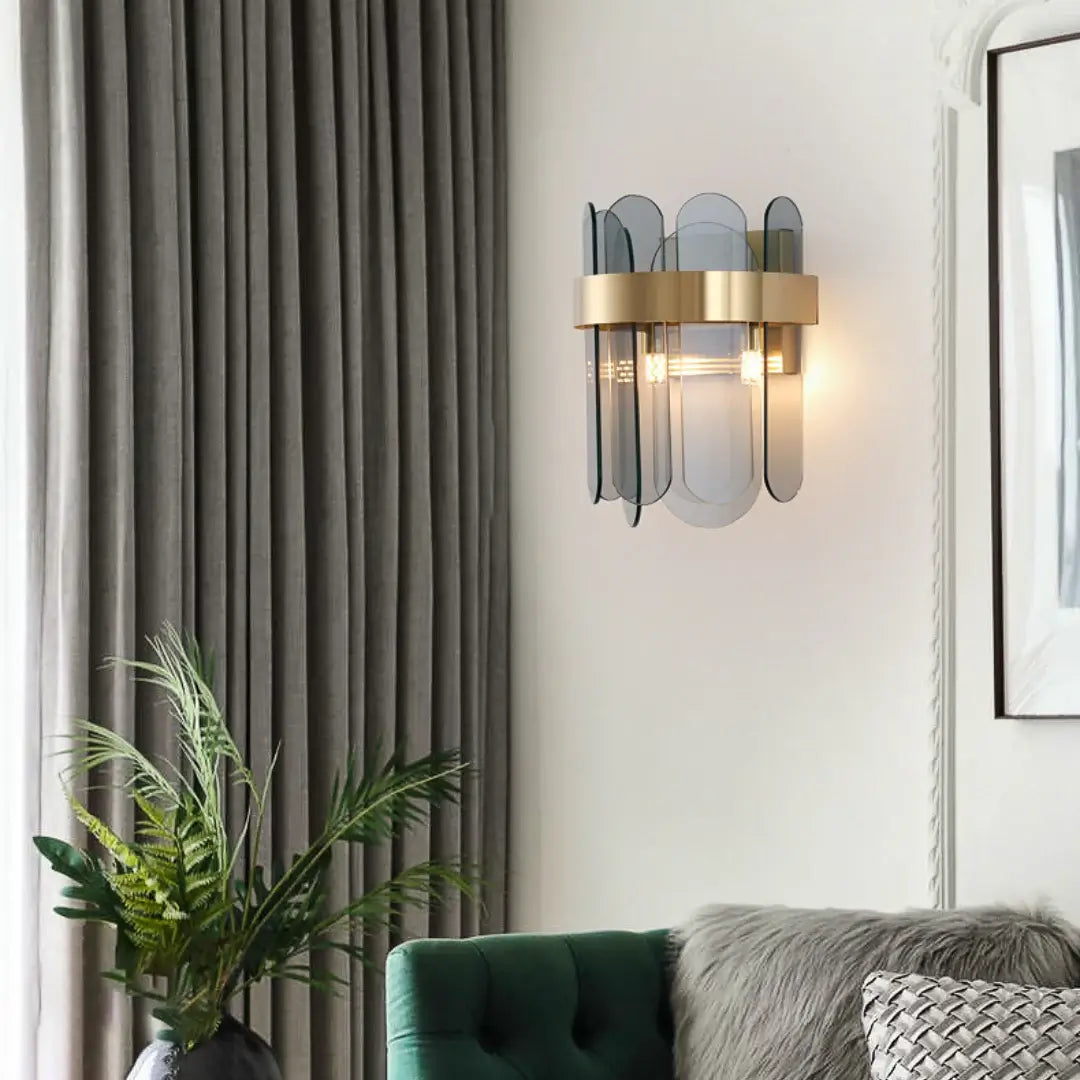 Gold Oval Glass Wall Lamp - Nuvé