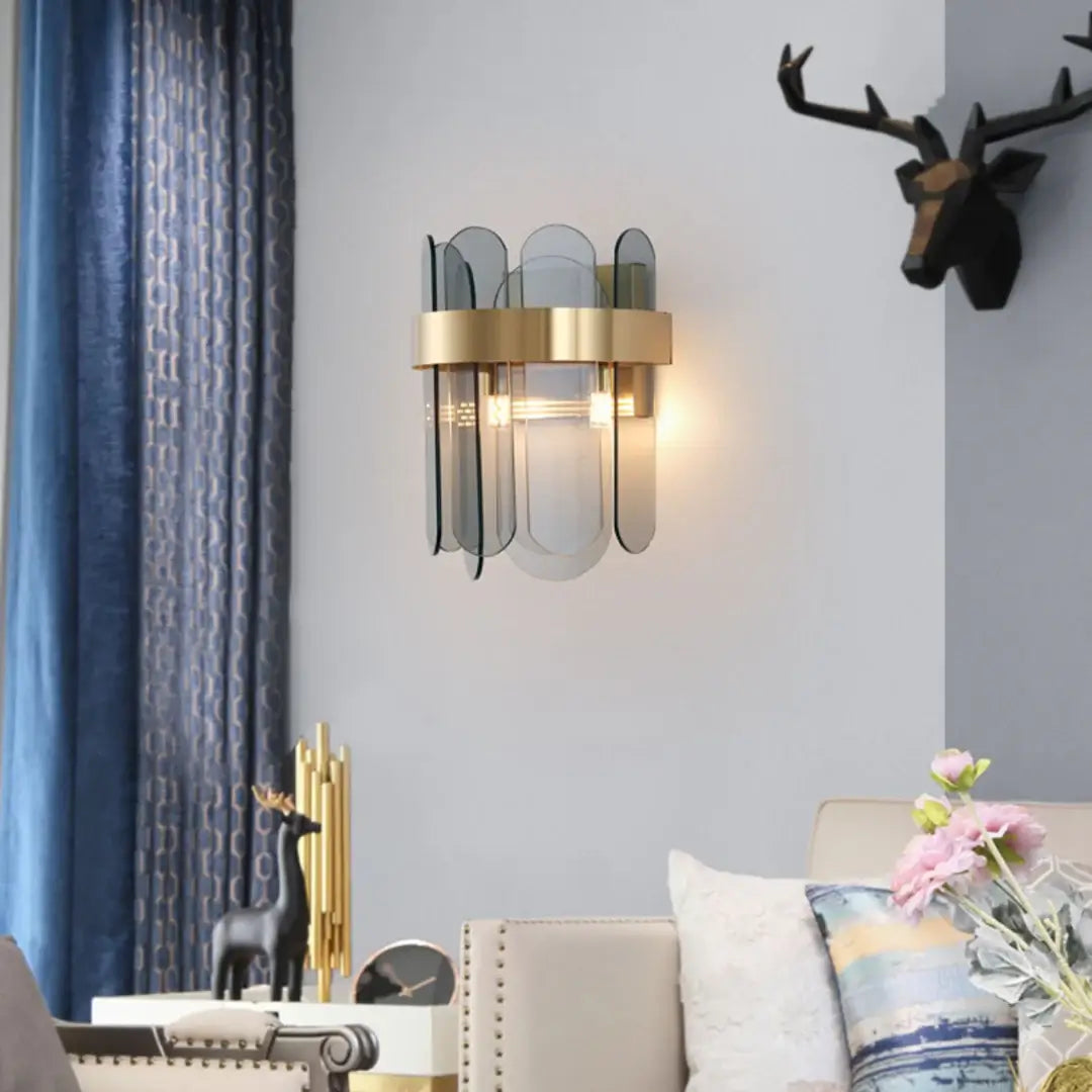 Gold Oval Glass Wall Lamp - Nuvé