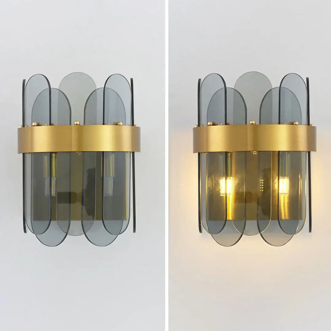 Gold Oval Glass Wall Lamp - Nuvé
