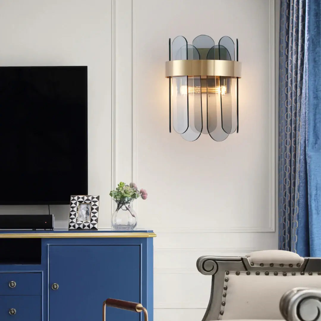 Gold Oval Glass Wall Lamp - Nuvé
