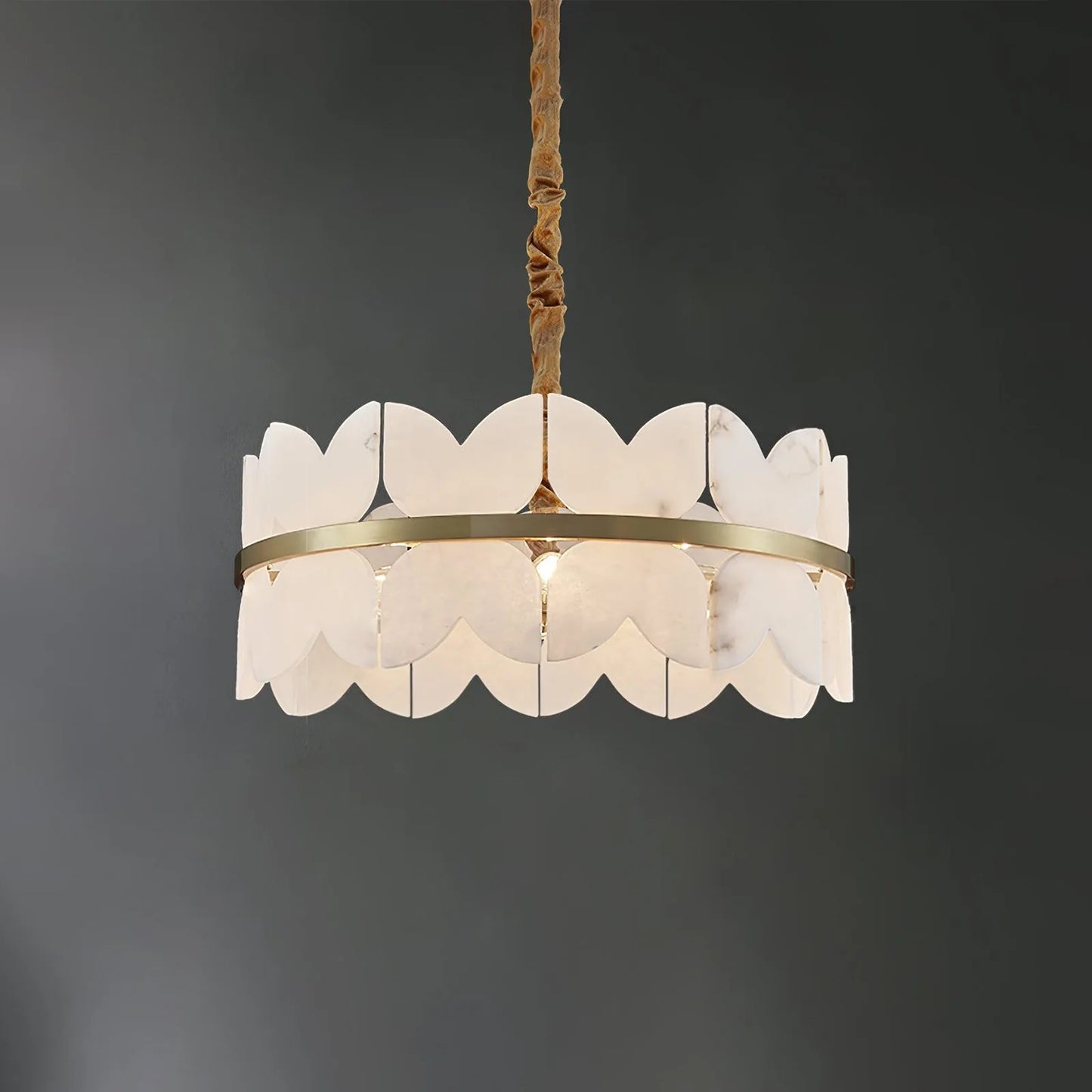 Alabaster Cloudscape Brass Chandelier - Nuvé