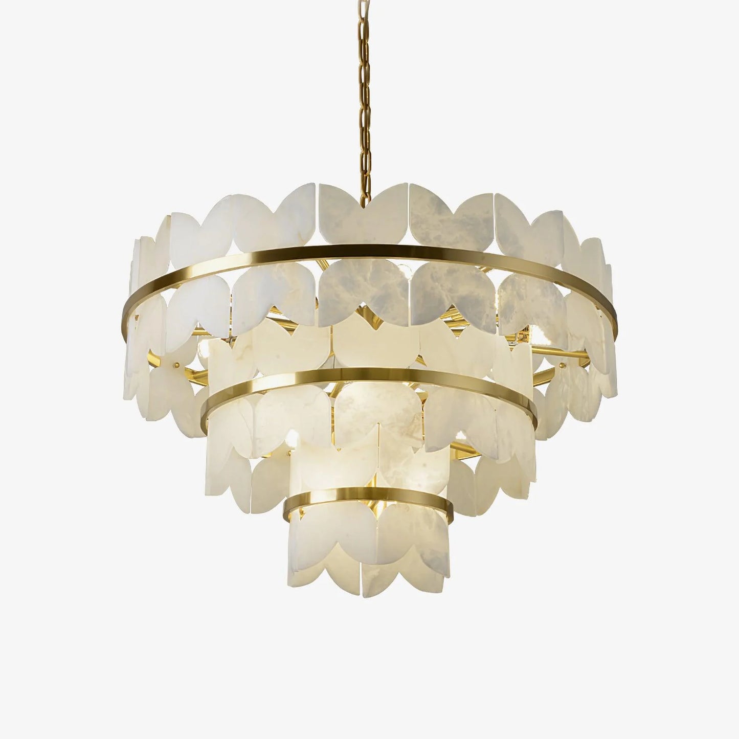 Alabaster Cloudscape Brass Chandelier - Nuvé